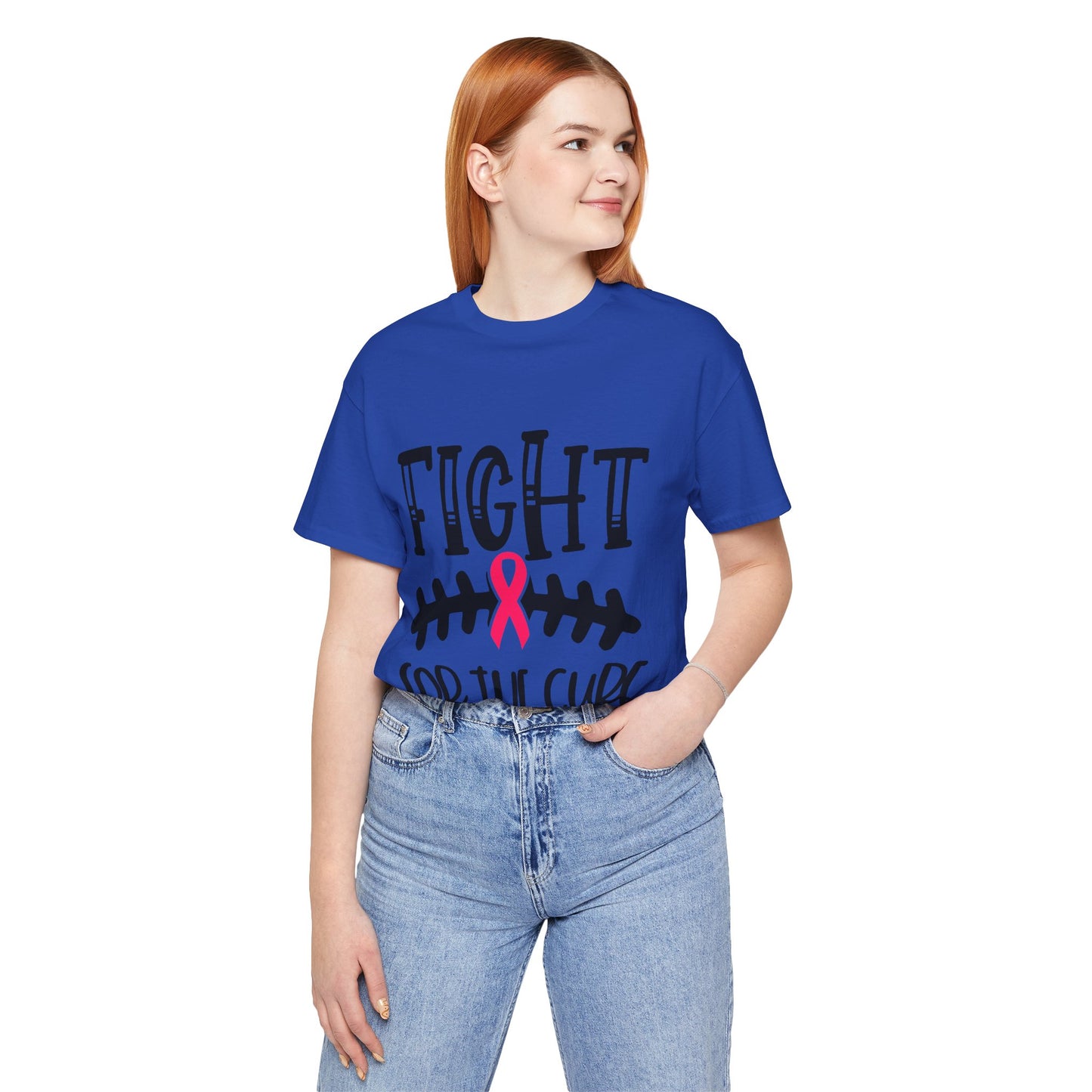 "Fight for the Cure" Graphic Tee,  Unisex Jersey Tee, Awareness Shirt, Breast Cancer Support T-Shirt, Fight Cancer Tee, Gift for a Cause