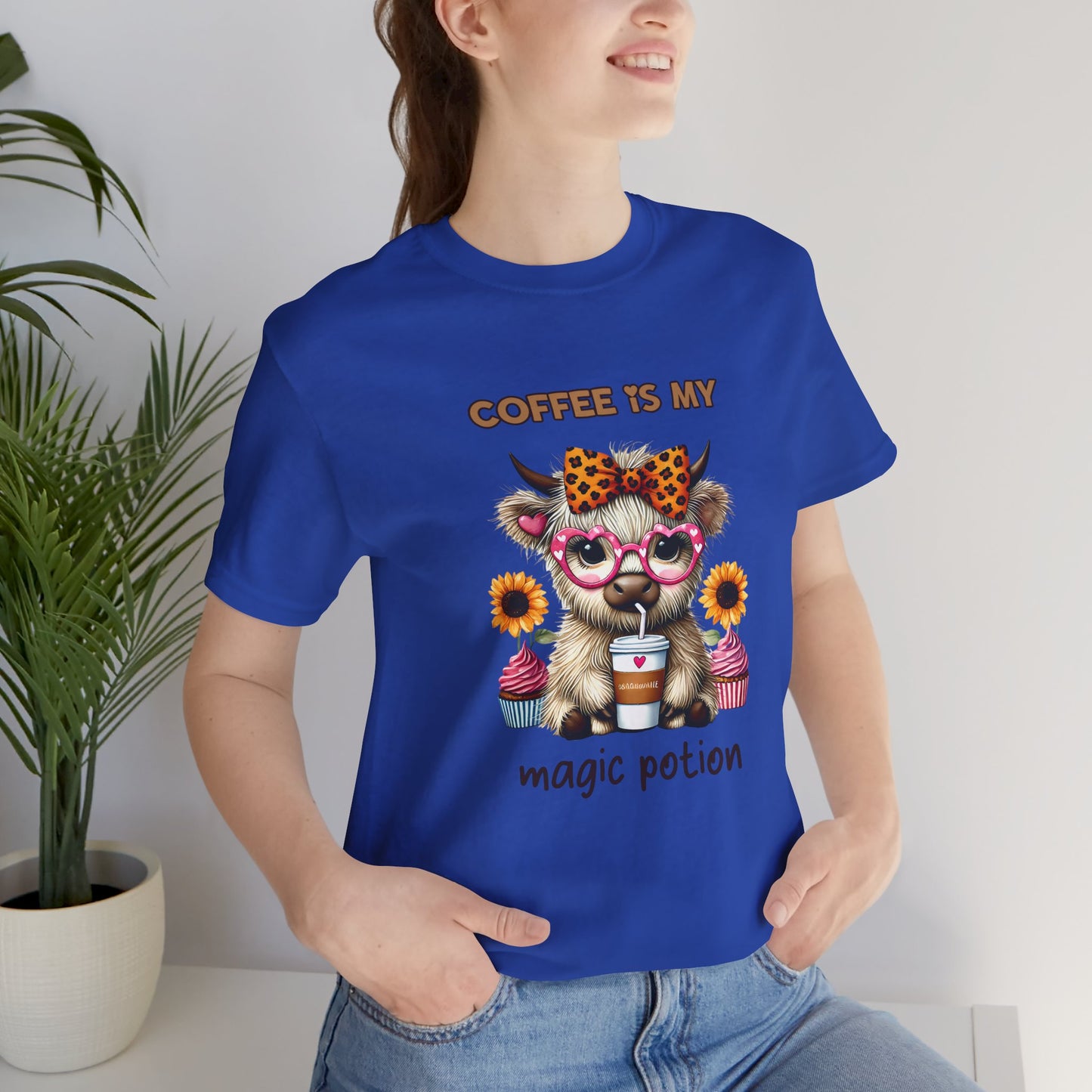 Funny Coffee Potion Cat Tee - Unisex Jersey Tee for Cat Lovers