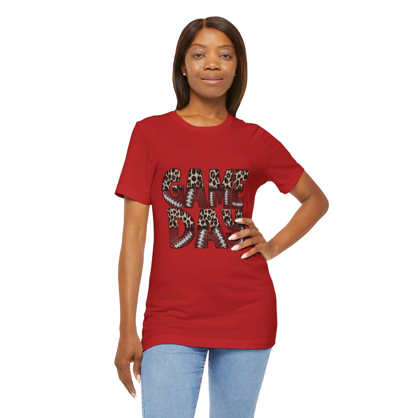 Leopard Print Game Day T-Shirt | Women's Gameday Tee, Unisex T-Shirt for Sports Fans, College Game Day Shirt, Tailgate Party Outfit, Casual Comfort Wear