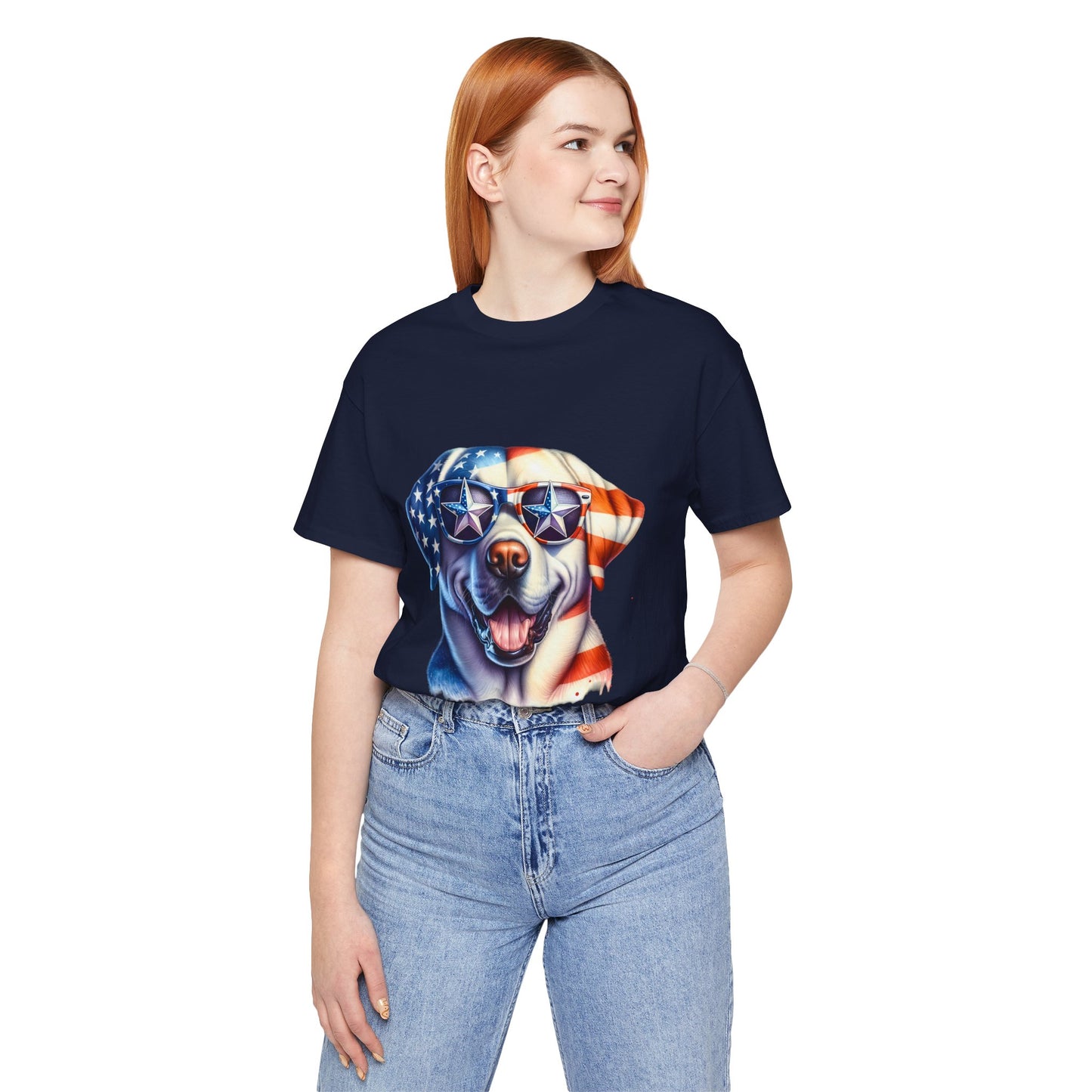Patriotic Tee, Dog Flag Shirt, Patriotic Apparel, Red White Blue Tee, USA Patriotic Tee