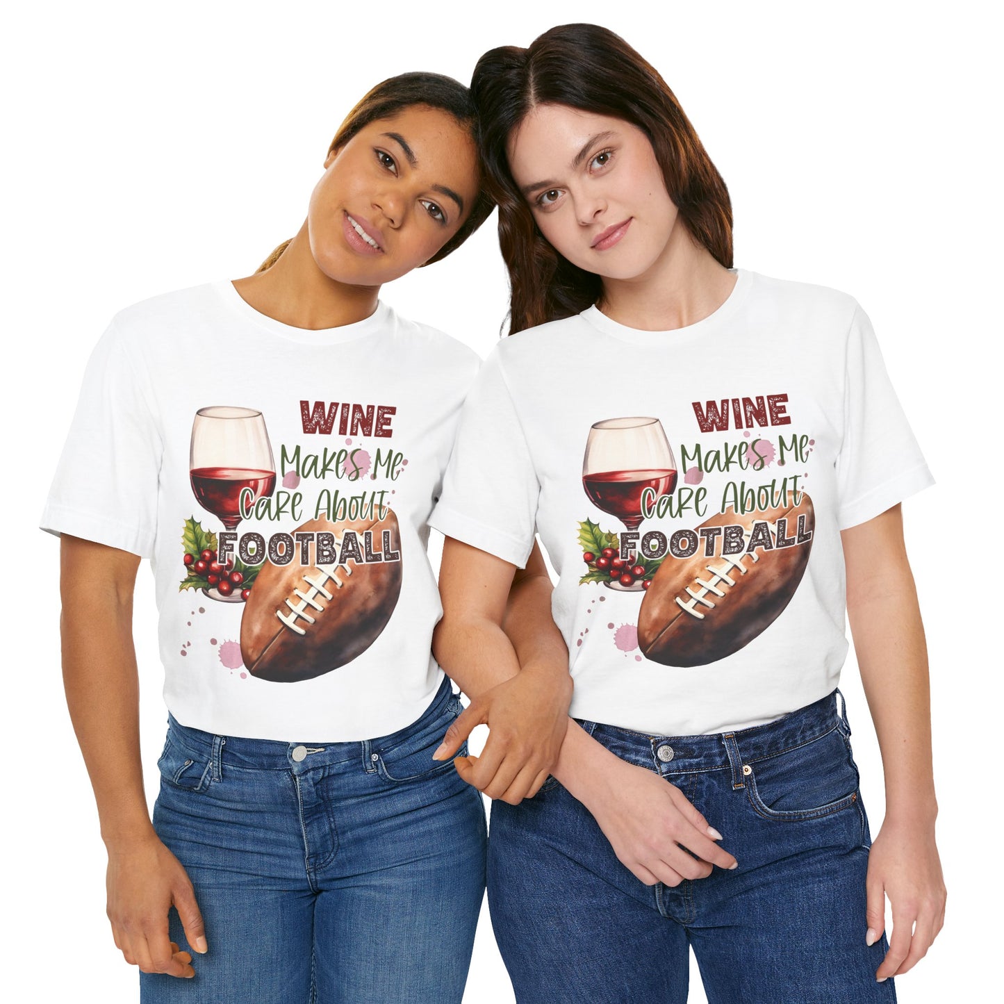 Wine Football Tee Sports Fan T-Shirt Funny Drinking Shirt