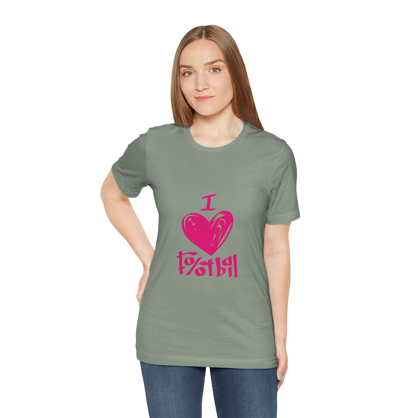 "I Love Football" T-Shirt | Classic Game Day Tee - Perfect for Sports Fans, Game Day, Birthday Gifts, Casual Wear, Team Spirit