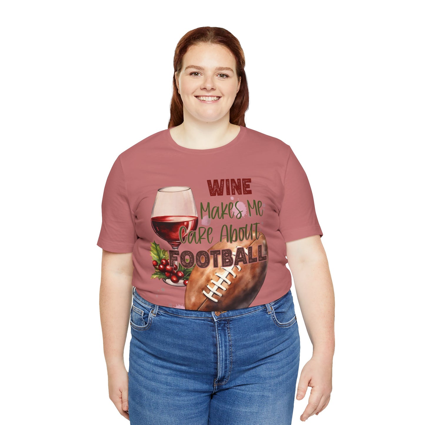 Wine Football Tee Sports Fan T-Shirt Funny Drinking Shirt