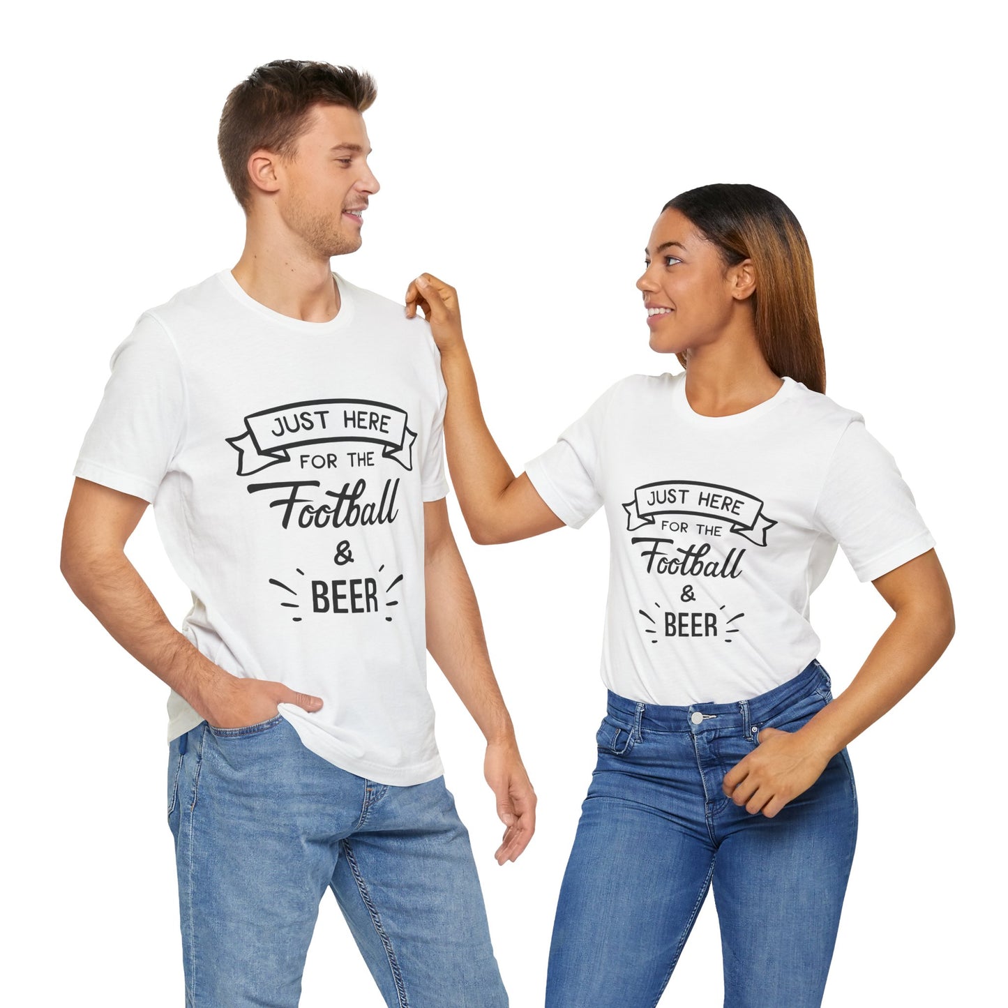 "Football & Beer" T-Shirt | Unisex Gameday Tee, Unisex T-Shirt, Casual Wear, Game Day Shirt, Tailgate Tee, Gift for Sports Fans, Summer Apparel