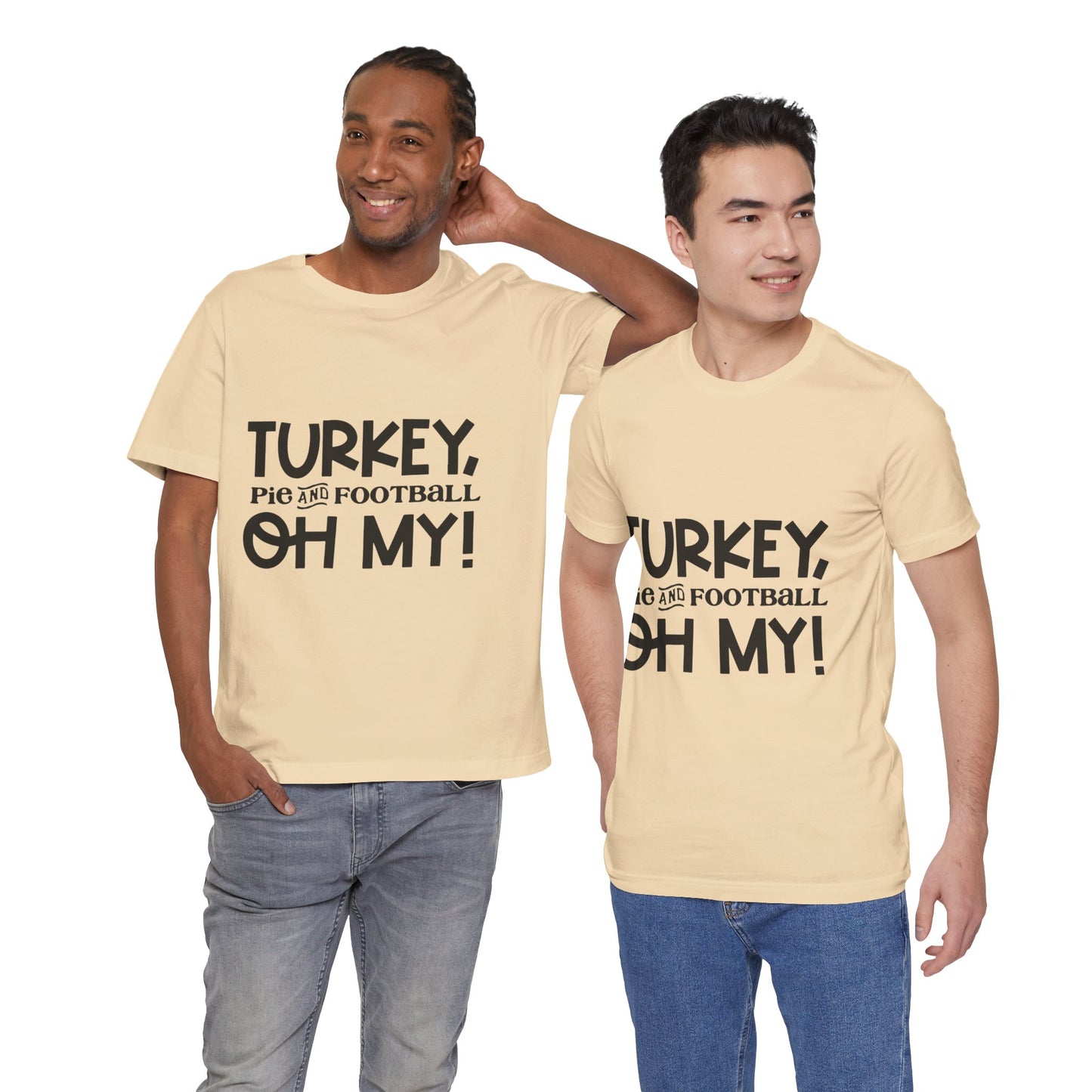 T-Shirt - Turkey Pig and Football OH MY Design, Thanksgiving Football T-Shirt, Holiday Football Tee