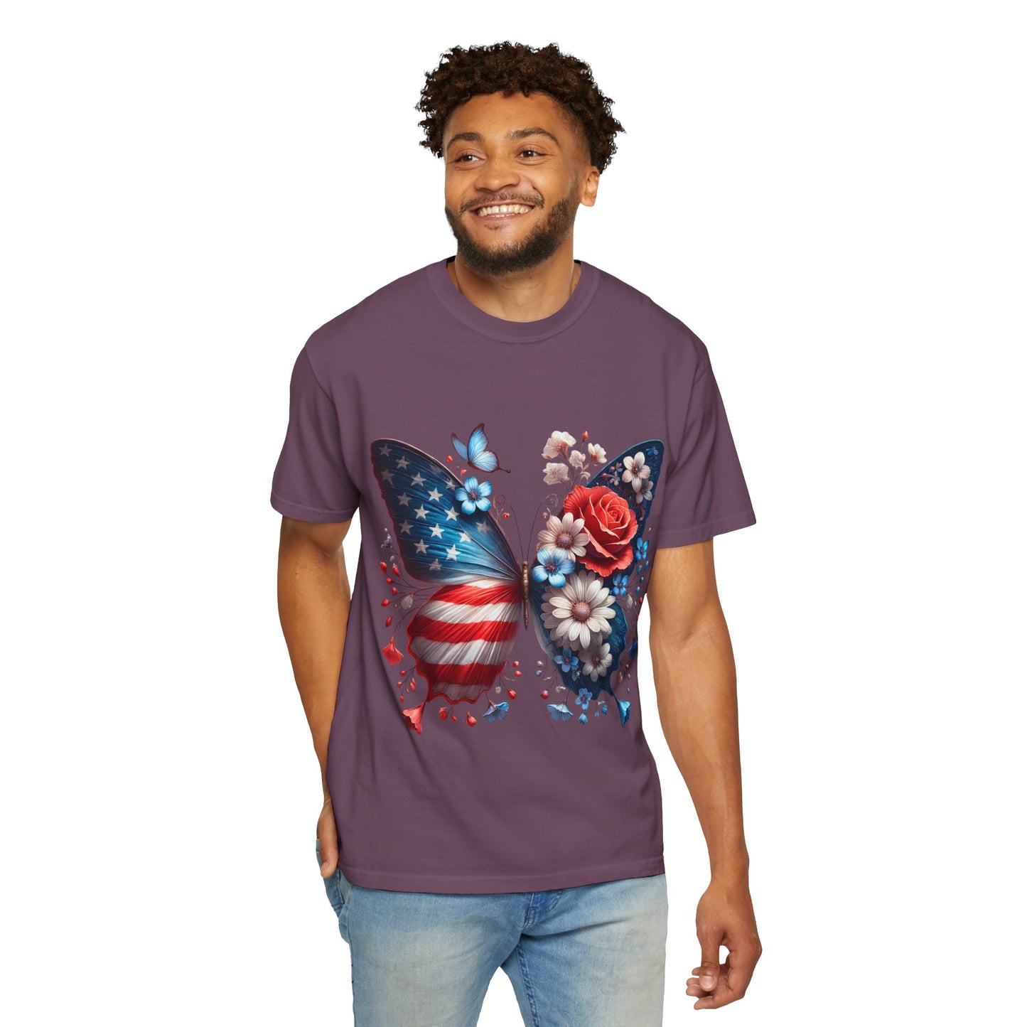 Butterfly & Floral Patriotic Tee, Unisex Garment-Dyed T-shirt, 4th of July Shirt, Memorial Day Gift, Summer Fashion Top, Nature Lovers [...]
