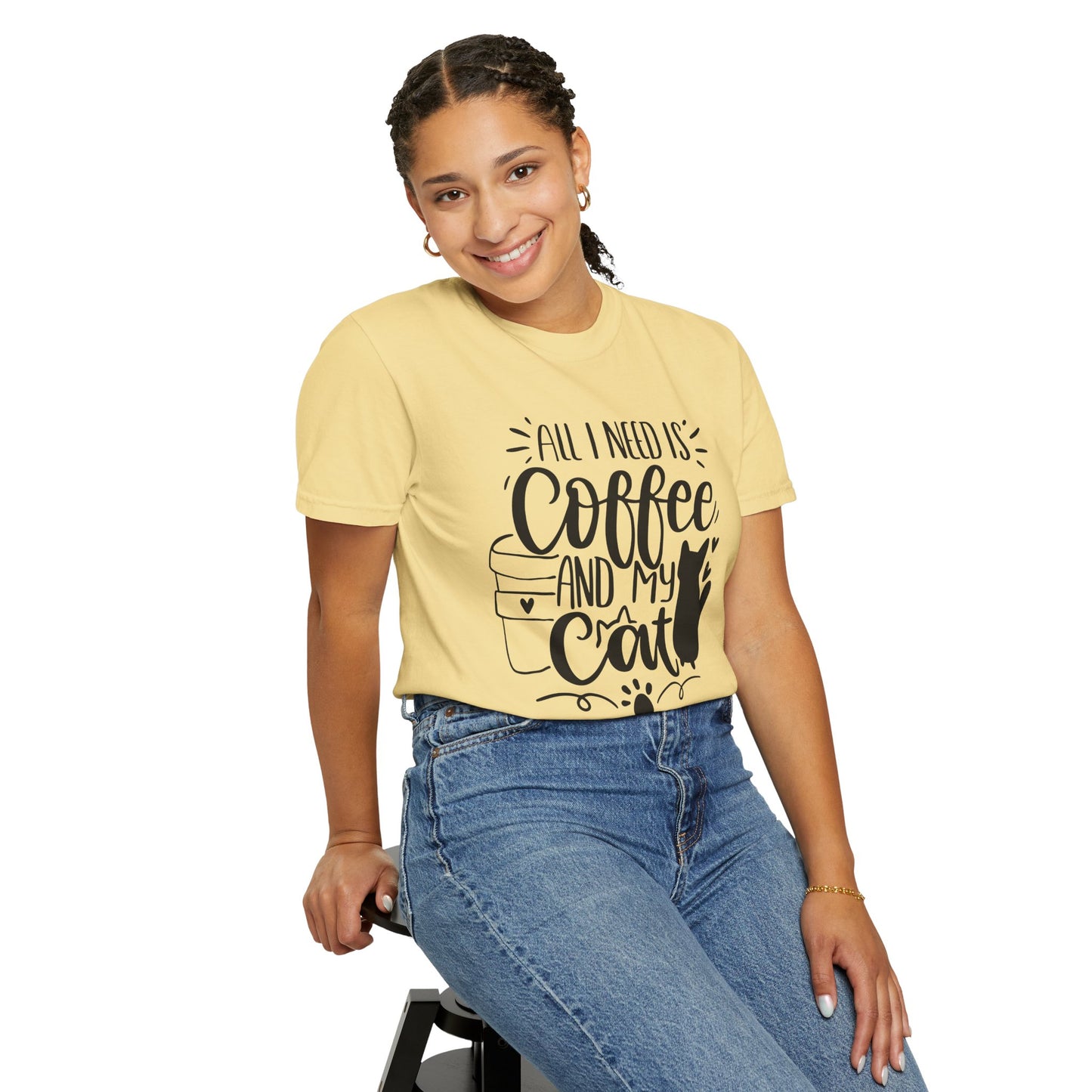 All I Need is Coffee and My Cat T-Shirt, Cat Lover Gift, Funny Tee, Pet Parent Apparel, Cozy Everyday Wear