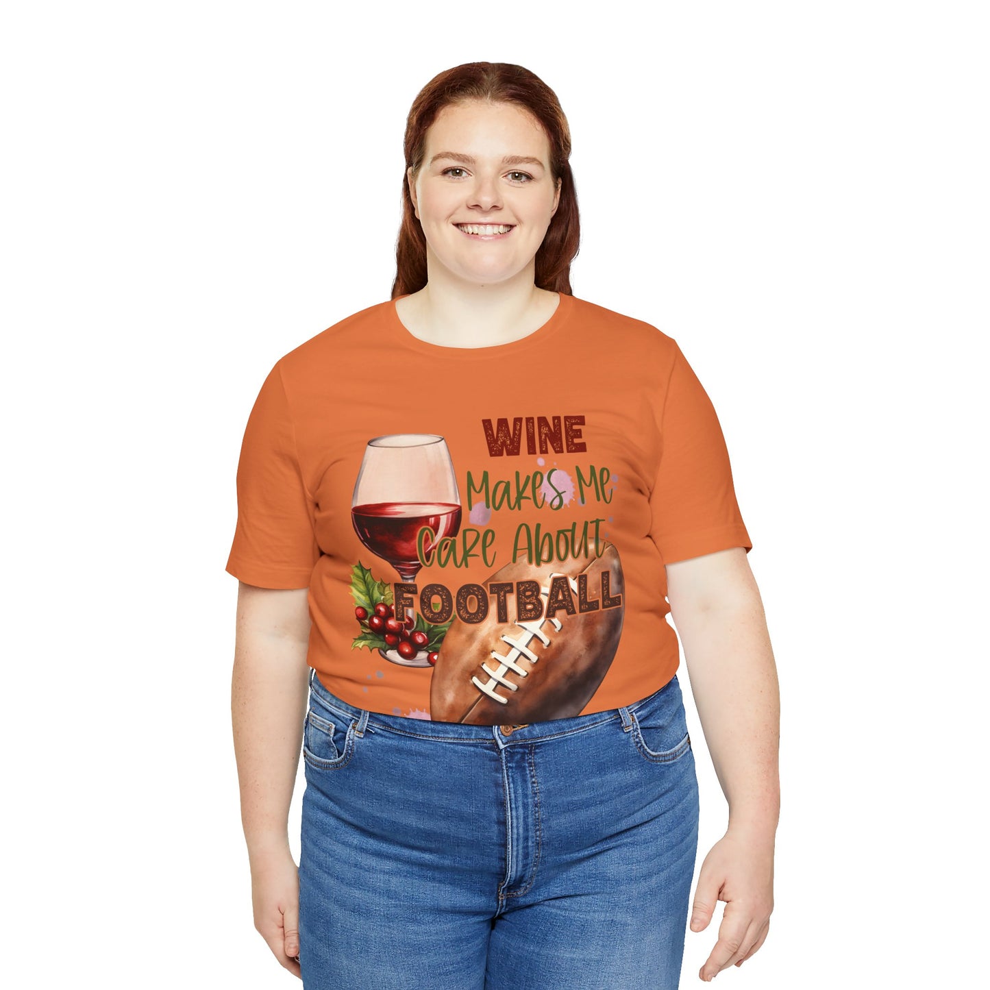 Wine Football Tee Sports Fan T-Shirt Funny Drinking Shirt