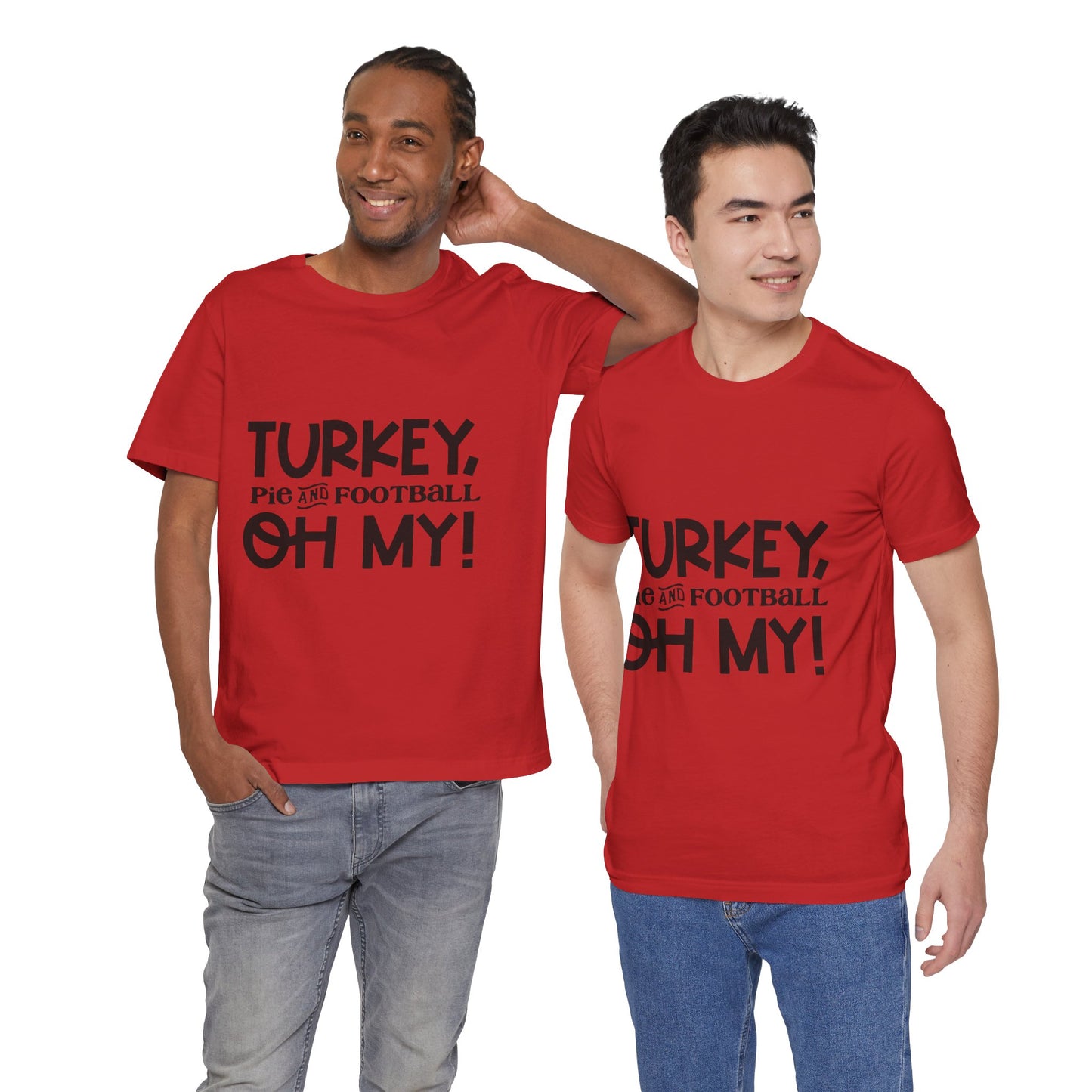 T-Shirt - Turkey Pig and Football OH MY Design, Thanksgiving Football T-Shirt, Holiday Football Tee
