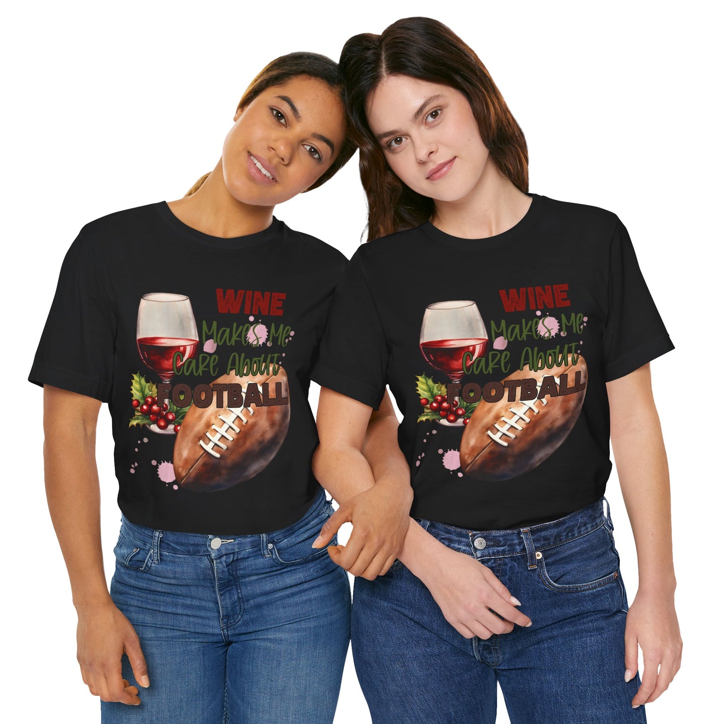 Wine Football Tee Sports Fan T-Shirt Funny Drinking Shirt