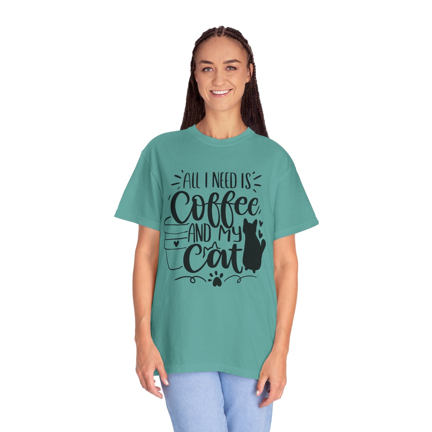 All I Need is Coffee and My Cat T-Shirt, Cat Lover Gift, Funny Tee, Pet Parent Apparel, Cozy Everyday Wear