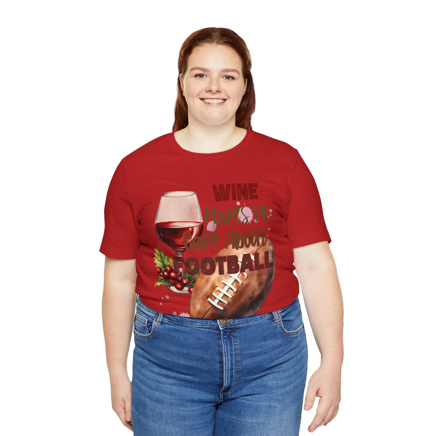Wine Football Tee Sports Fan T-Shirt Funny Drinking Shirt
