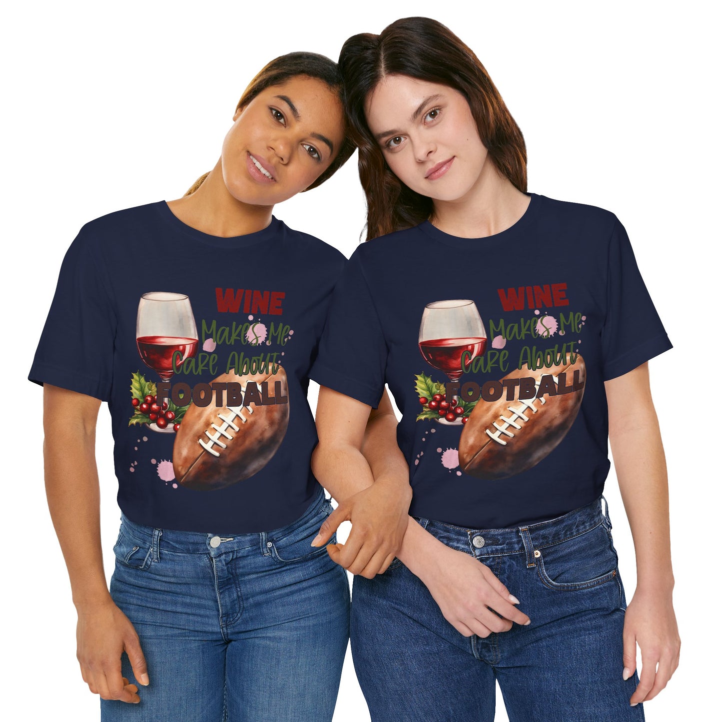 Wine Football Tee Sports Fan T-Shirt Funny Drinking Shirt