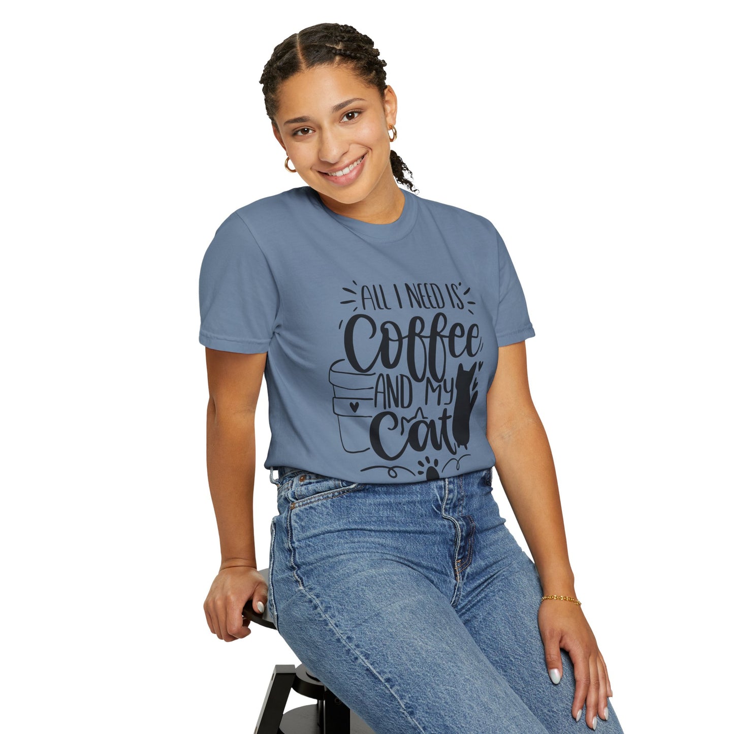 All I Need is Coffee and My Cat T-Shirt, Cat Lover Gift, Funny Tee, Pet Parent Apparel, Cozy Everyday Wear