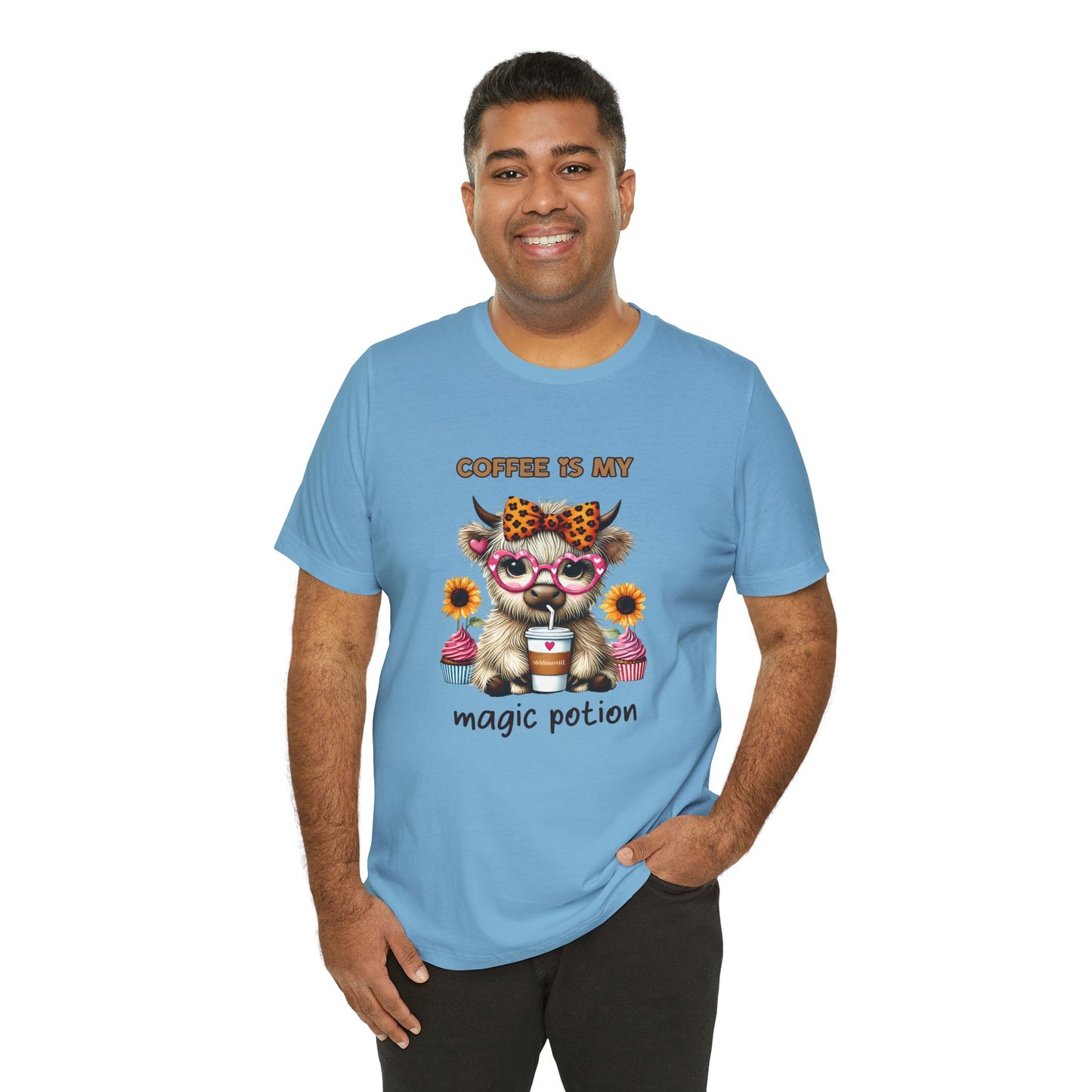 Funny Coffee Potion Cat Tee - Unisex Jersey Tee for Cat Lovers