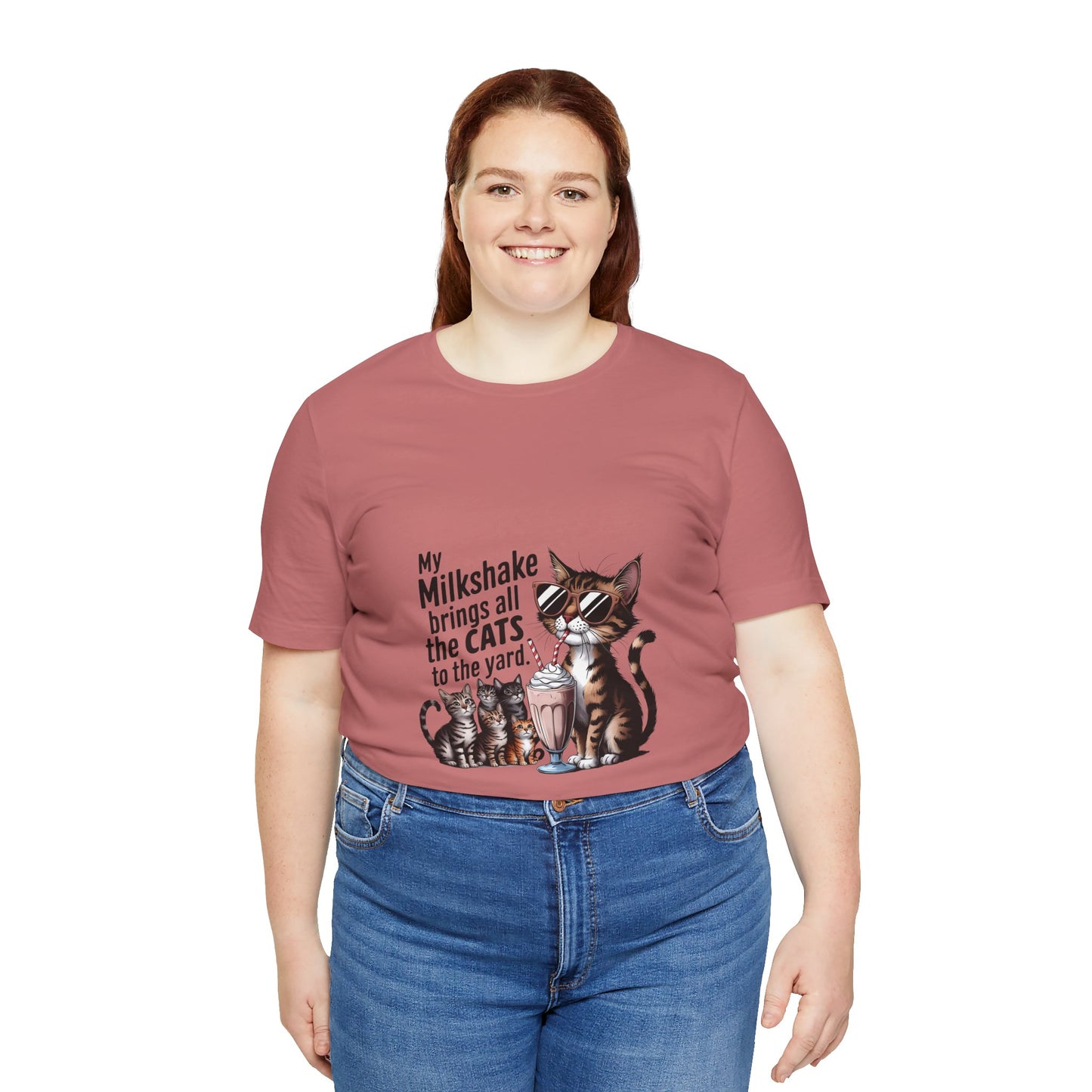 Cat Lover's Humor Tee - My Milkshake Brings All the Cats to the Yard, Funny T-Shirt, Gift for Animal Lovers, Cute Cat Shirt, Pet [...]