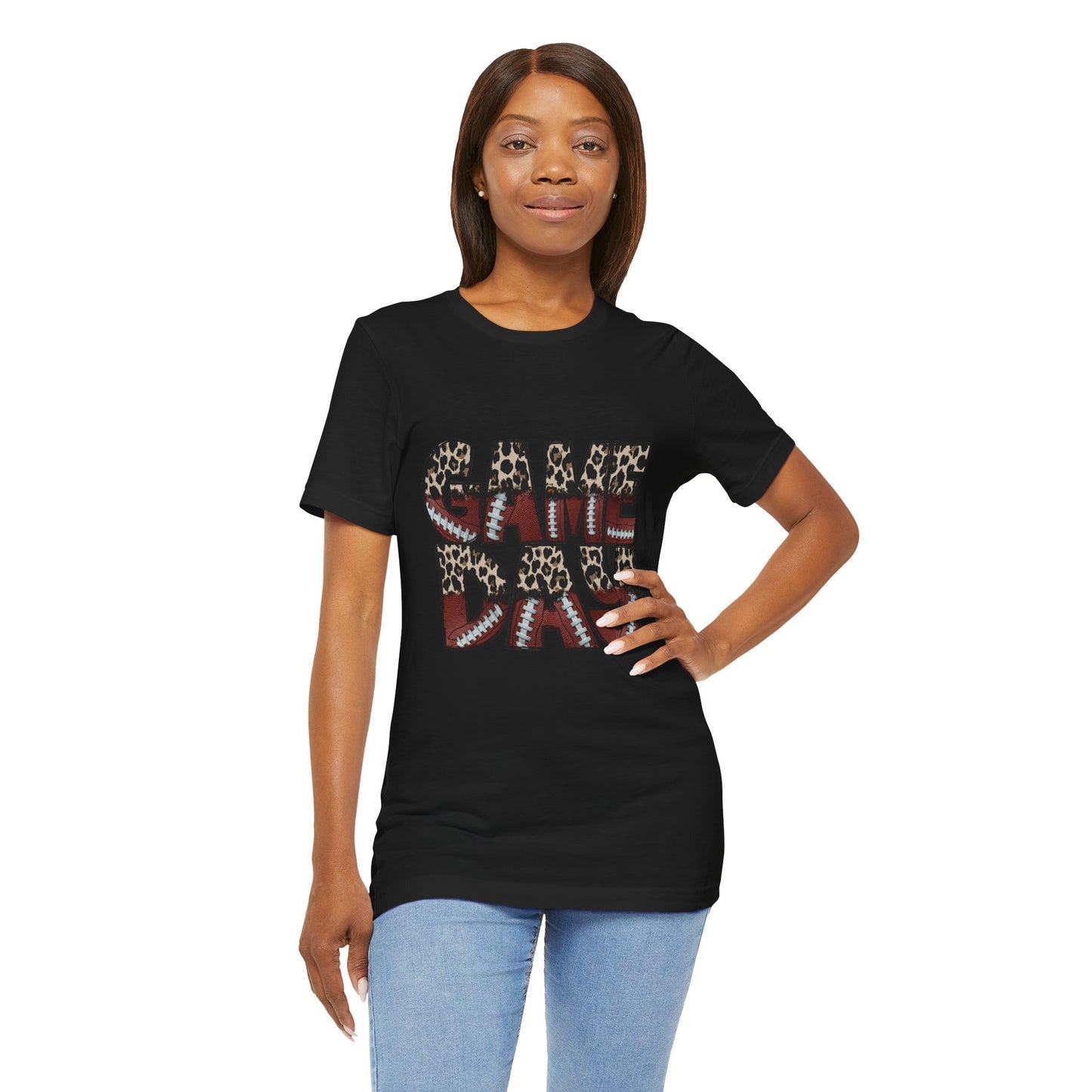 Leopard Print Game Day T-Shirt | Women's Gameday Tee, Unisex T-Shirt for Sports Fans, College Game Day Shirt, Tailgate Party Outfit, Casual Comfort Wear