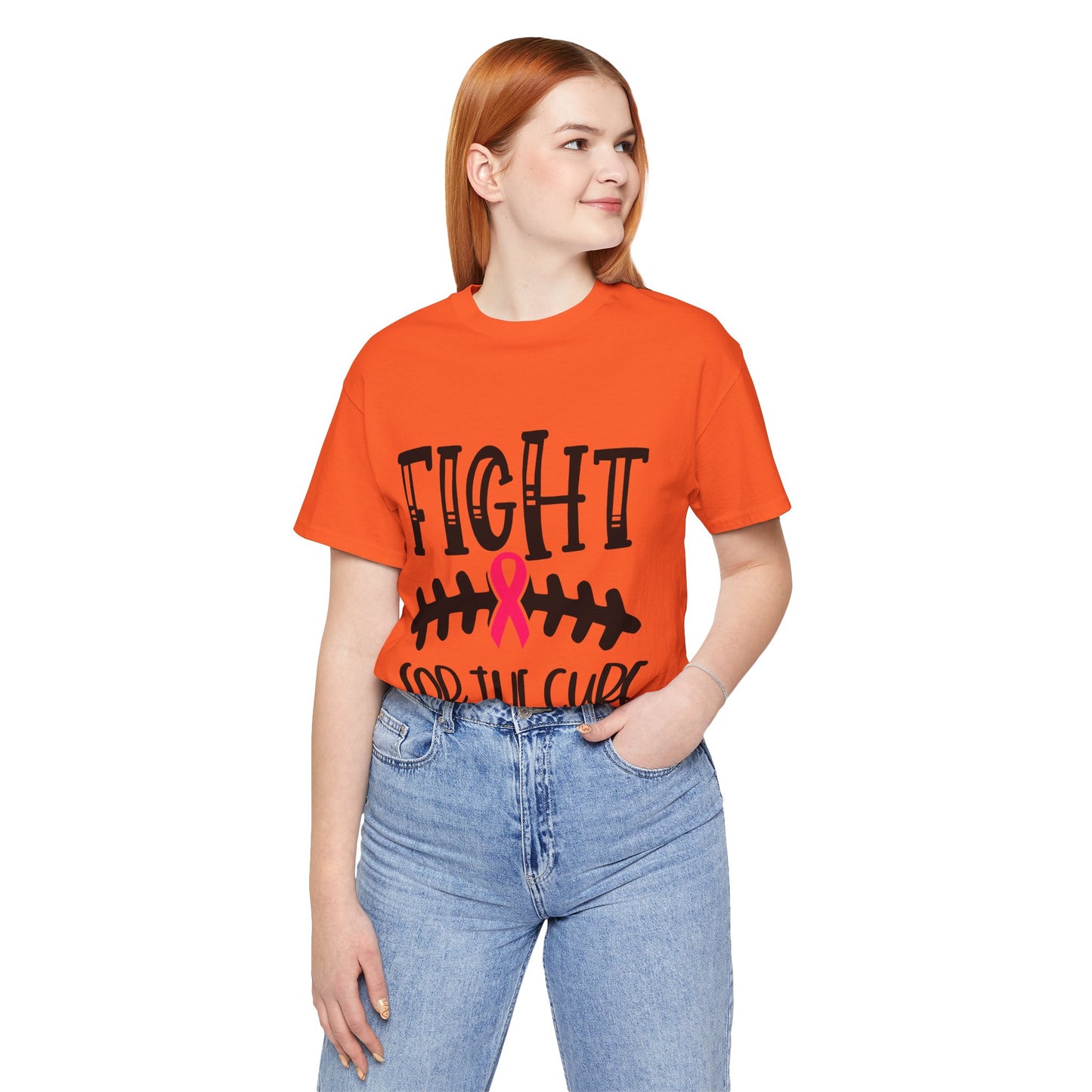 "Fight for the Cure" Graphic Tee,  Unisex Jersey Tee, Awareness Shirt, Breast Cancer Support T-Shirt, Fight Cancer Tee, Gift for a Cause