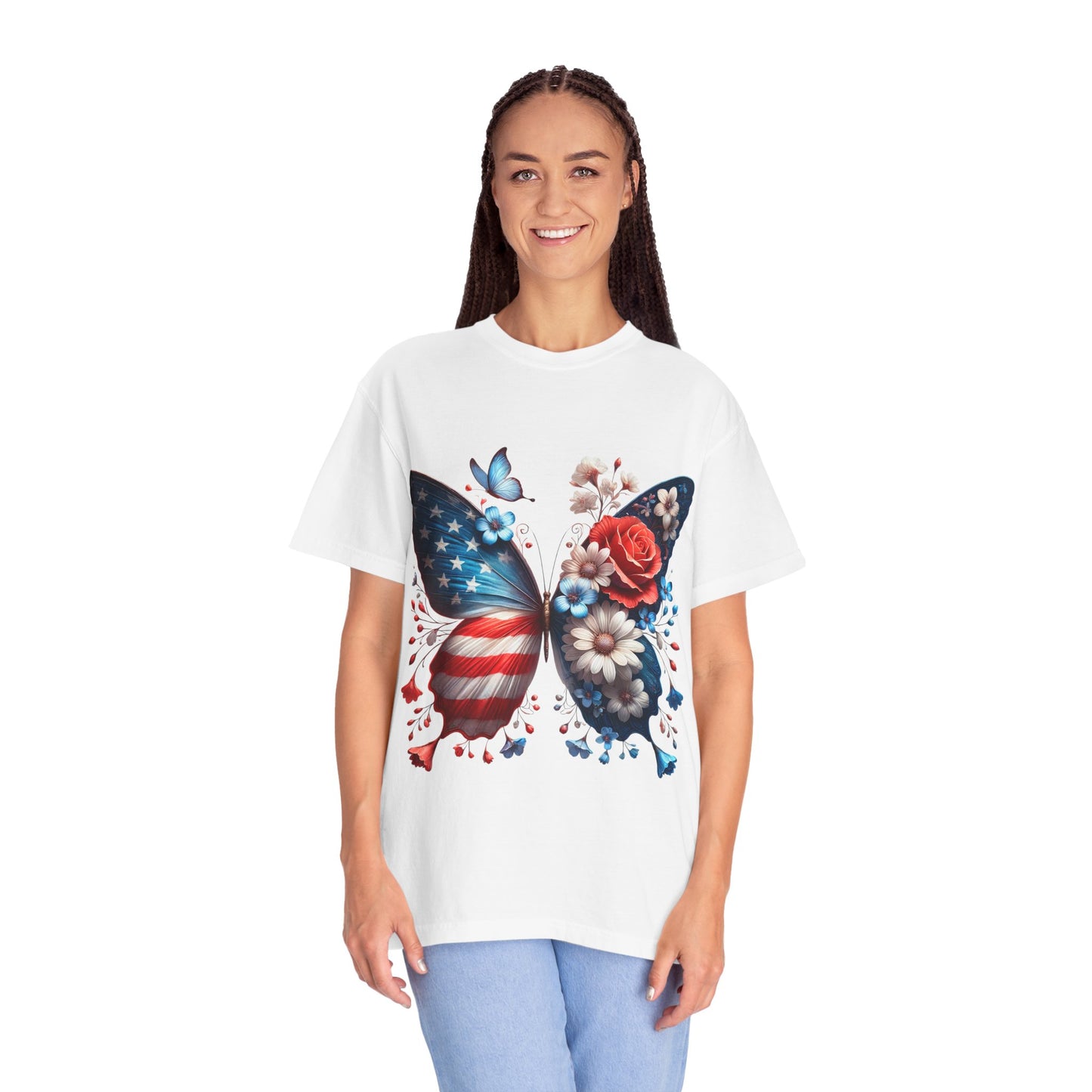 Butterfly & Floral Patriotic Tee, Unisex Garment-Dyed T-shirt, 4th of July Shirt, Memorial Day Gift, Summer Fashion Top, Nature Lovers [...]
