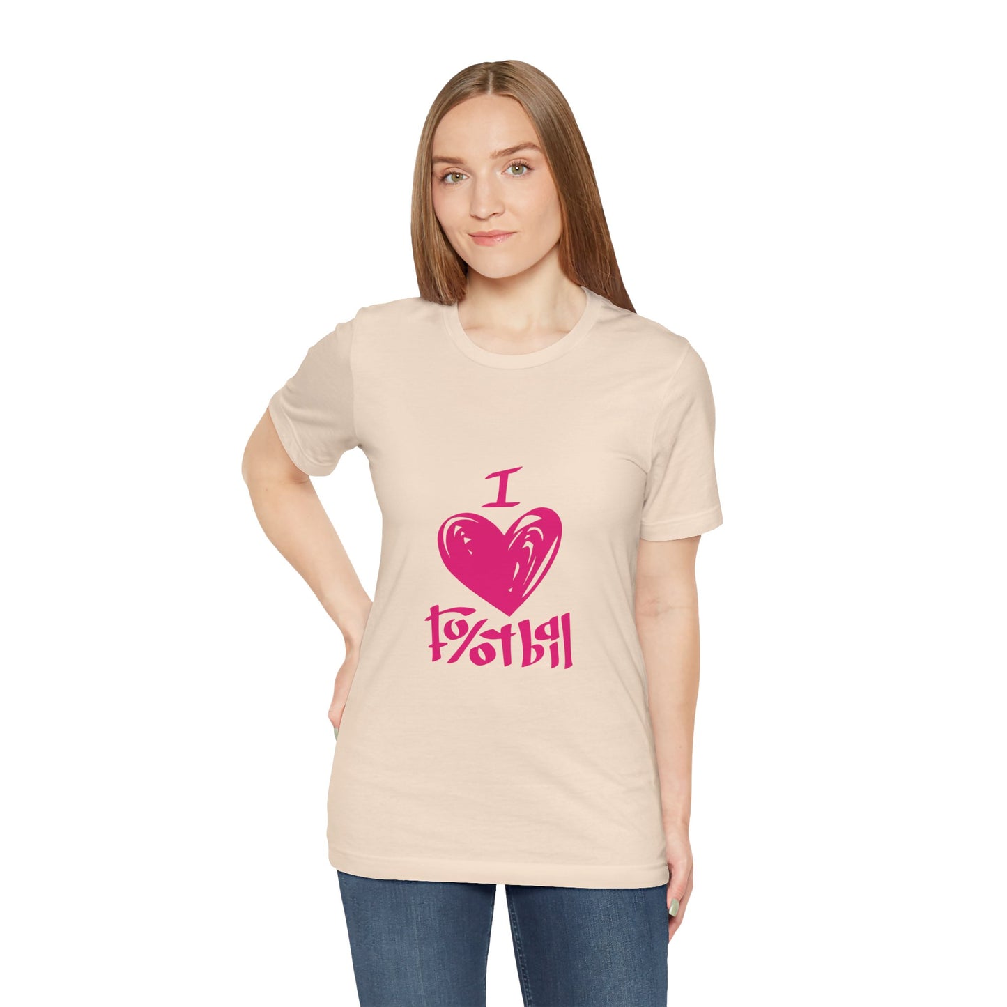 "I Love Football" T-Shirt | Classic Game Day Tee - Perfect for Sports Fans, Game Day, Birthday Gifts, Casual Wear, Team Spirit
