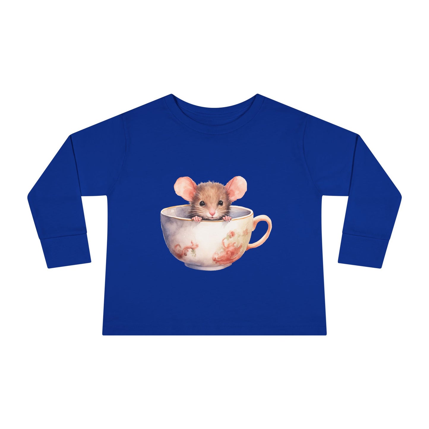 Unisex Mouse Graphic 100% Combed Cotton Toddler Fit Long Sleeve Tee