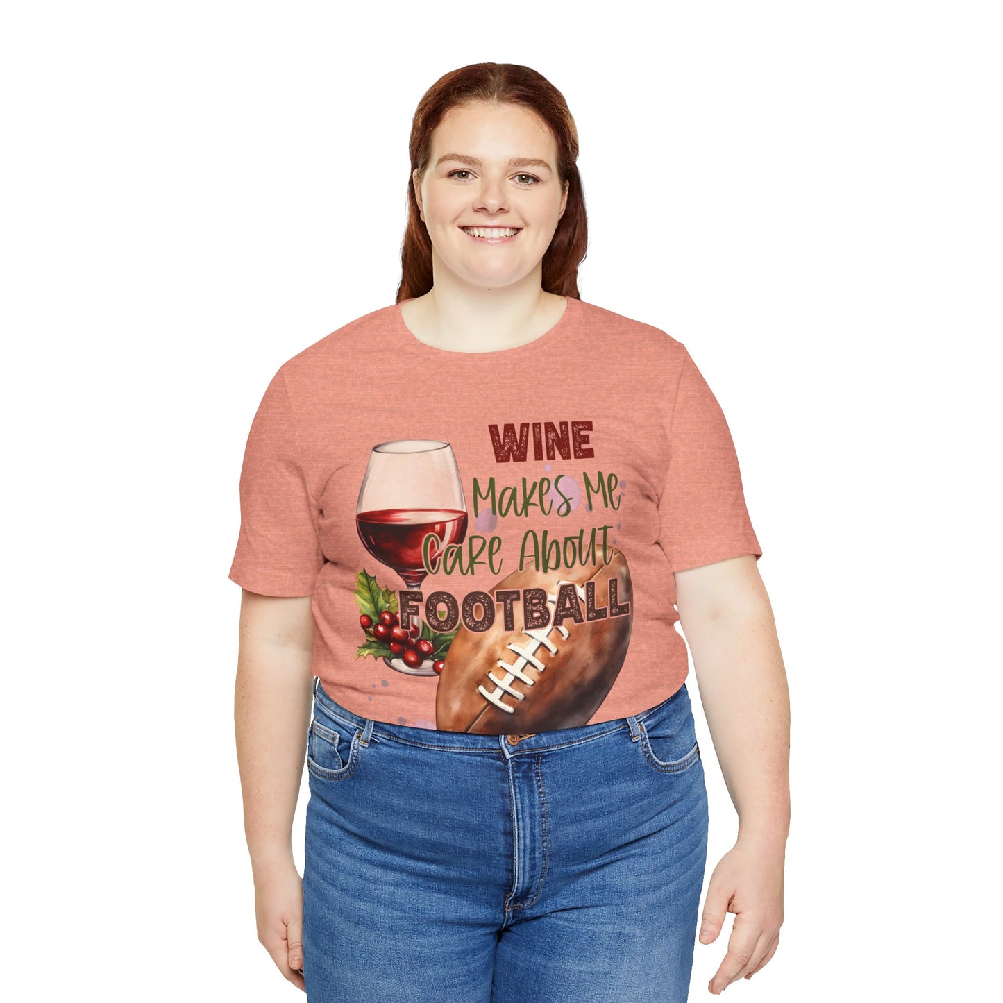 Wine Football Tee Sports Fan T-Shirt Funny Drinking Shirt