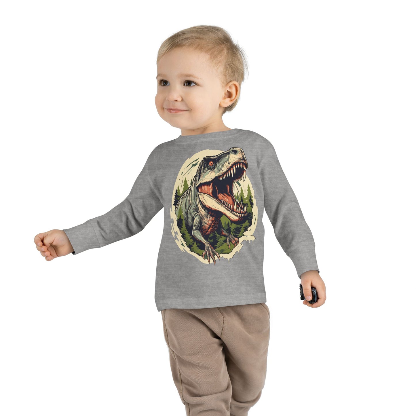 Unisex Dinosaur Graphic 100% Cotton Child Long Sleeve T-Shirt