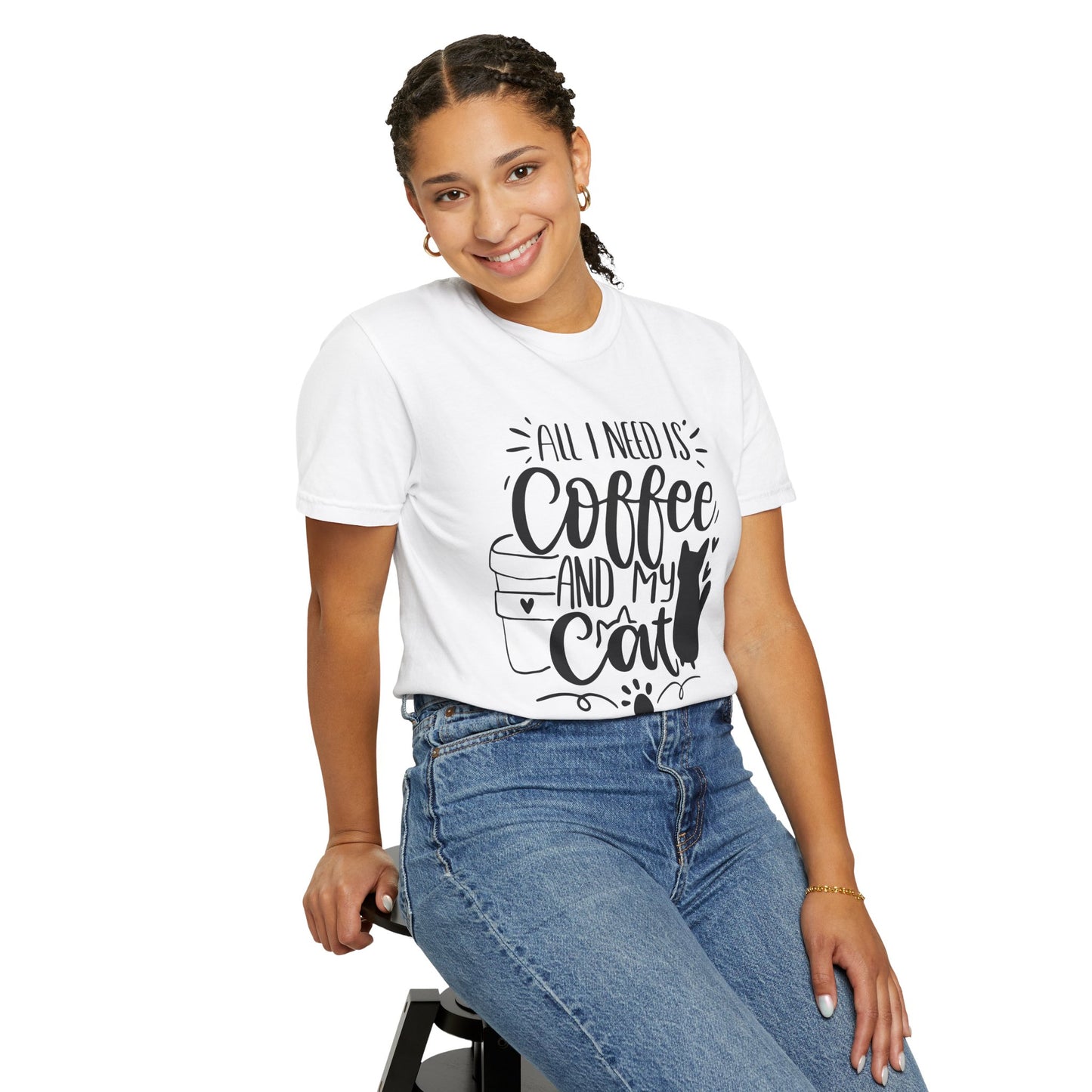 All I Need is Coffee and My Cat T-Shirt, Cat Lover Gift, Funny Tee, Pet Parent Apparel, Cozy Everyday Wear