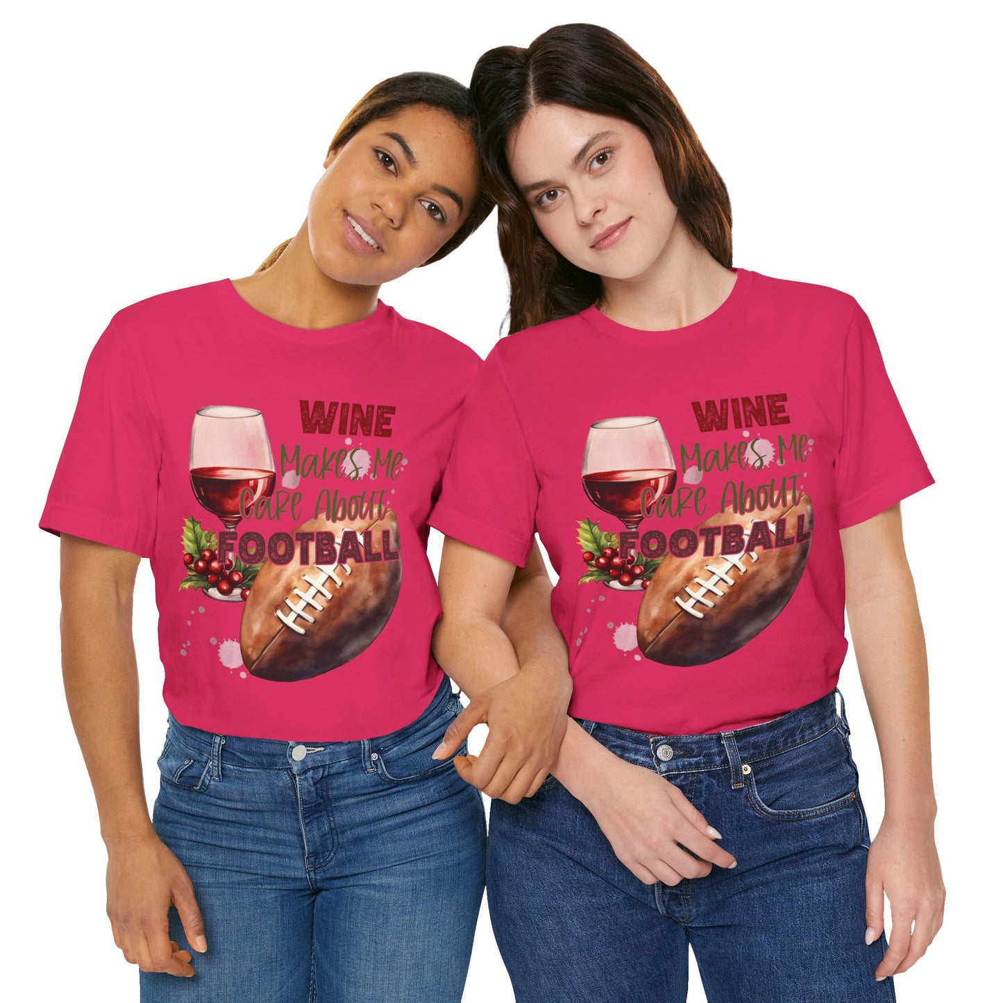Wine Football Tee Sports Fan T-Shirt Funny Drinking Shirt