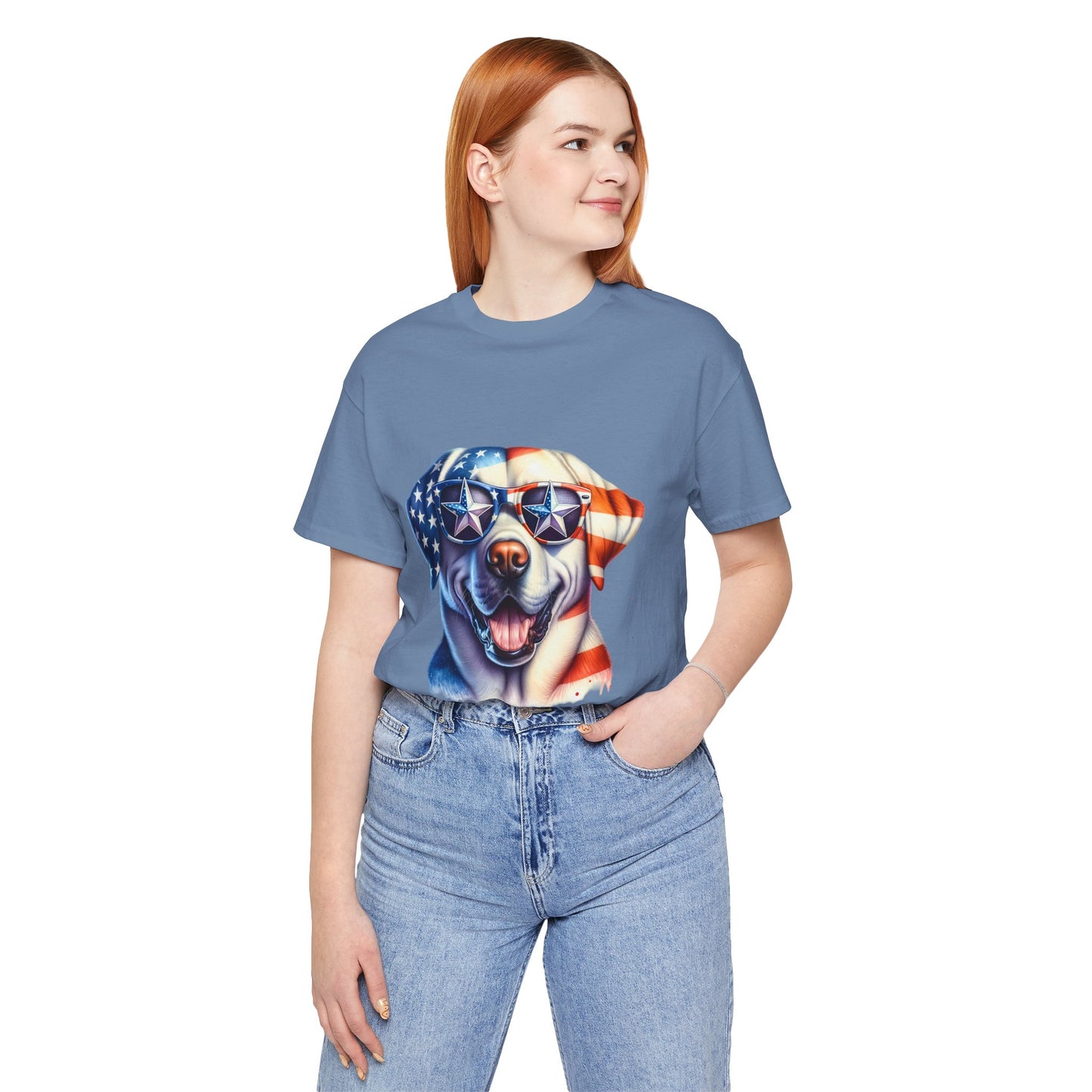 Patriotic Tee, Dog Flag Shirt, Patriotic Apparel, Red White Blue Tee, USA Patriotic Tee