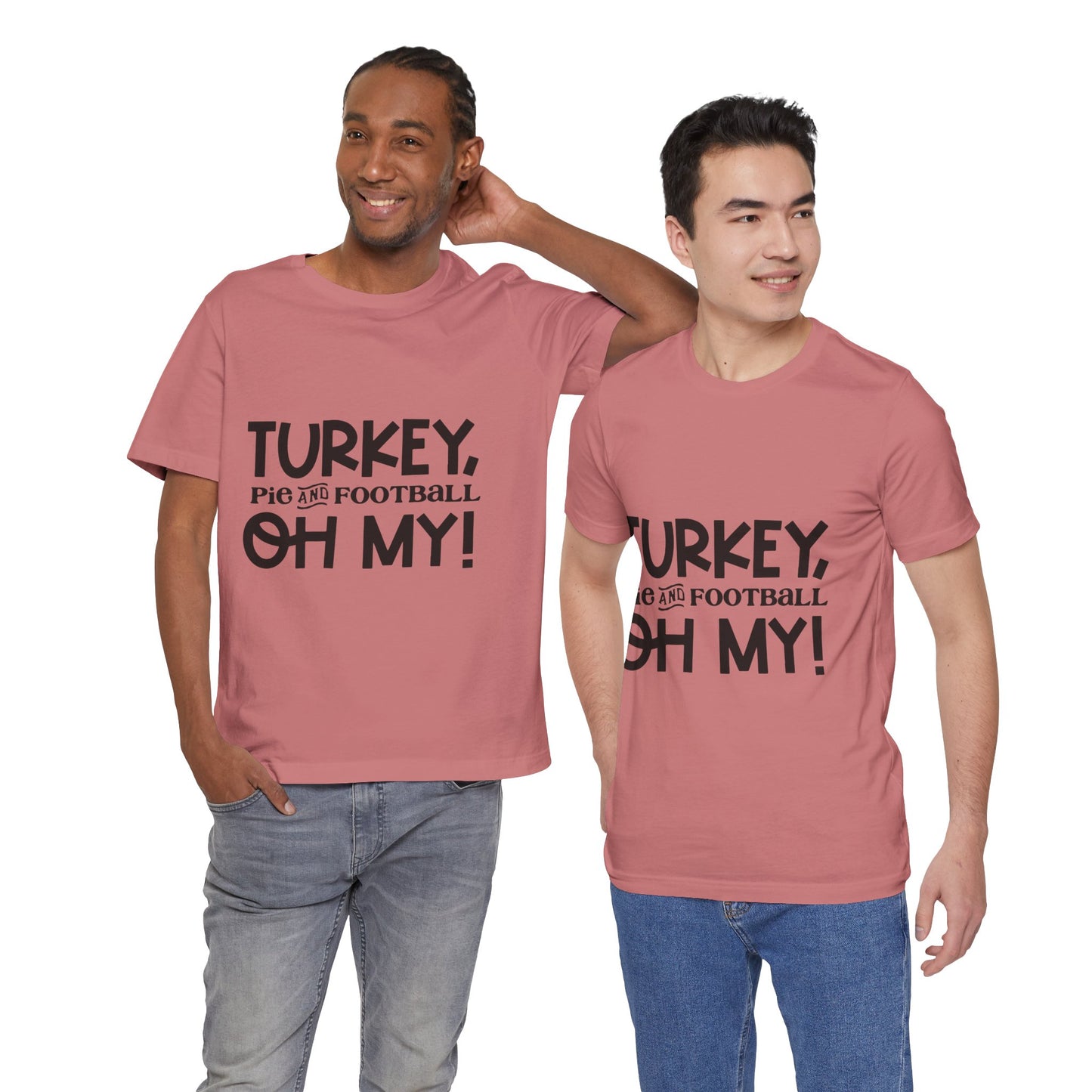 T-Shirt - Turkey Pig and Football OH MY Design, Thanksgiving Football T-Shirt, Holiday Football Tee