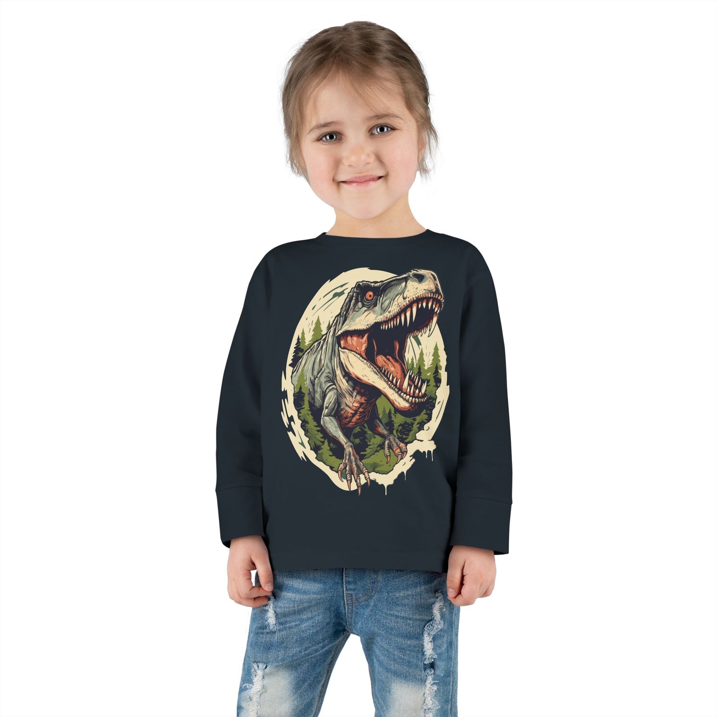Unisex Dinosaur Graphic 100% Cotton Child Long Sleeve T-Shirt