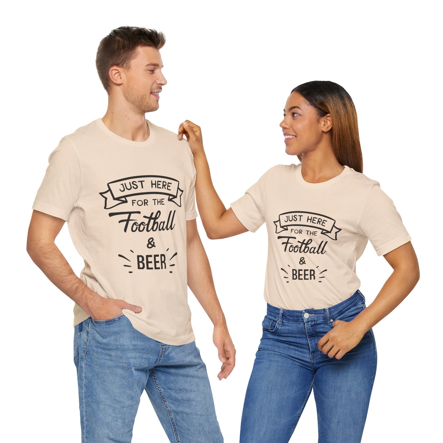 "Football & Beer" T-Shirt | Unisex Gameday Tee, Unisex T-Shirt, Casual Wear, Game Day Shirt, Tailgate Tee, Gift for Sports Fans, Summer Apparel