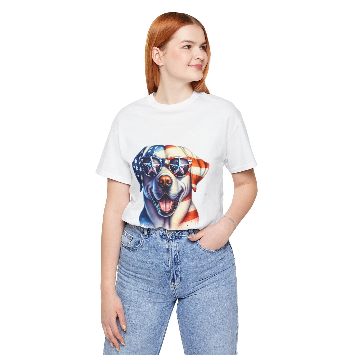 Patriotic Tee, Dog Flag Shirt, Patriotic Apparel, Red White Blue Tee, USA Patriotic Tee