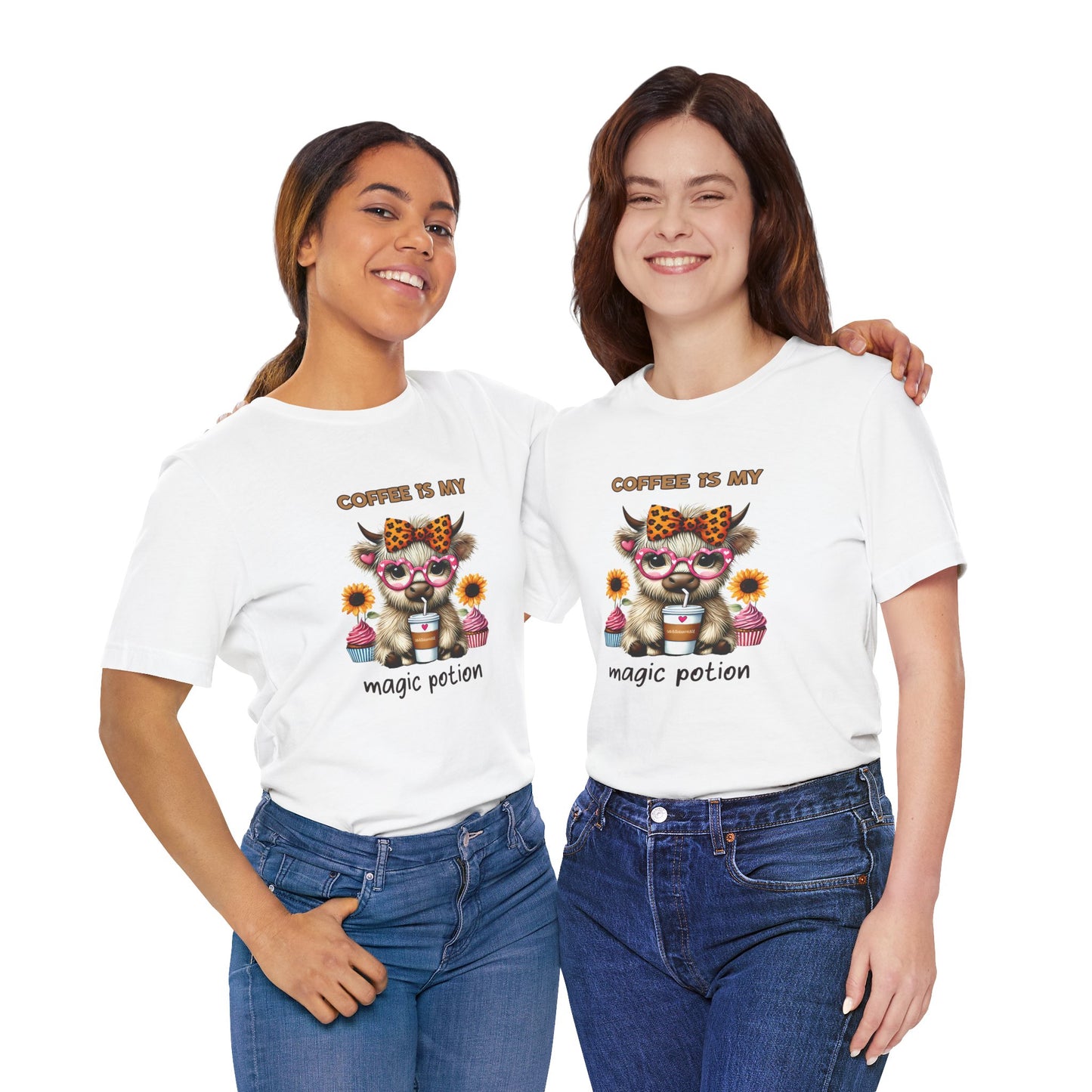 Funny Coffee Potion Cat Tee - Unisex Jersey Tee for Cat Lovers
