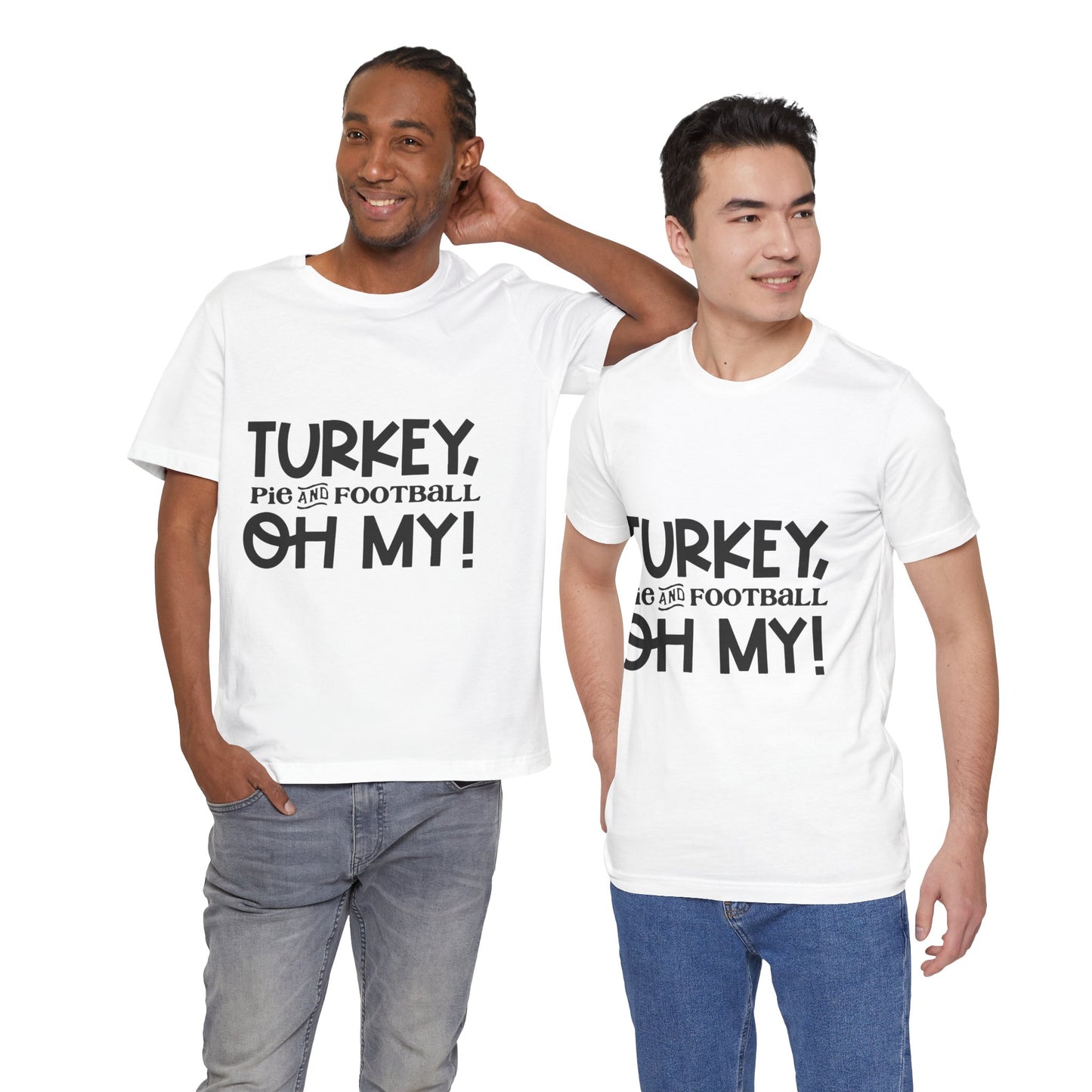 T-Shirt - Turkey Pig and Football OH MY Design, Thanksgiving Football T-Shirt, Holiday Football Tee