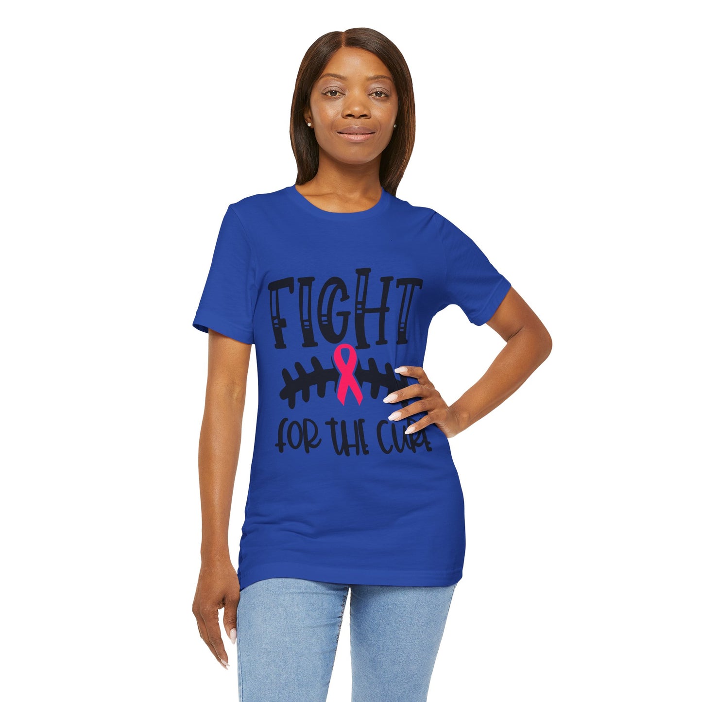 "Fight for the Cure" Graphic Tee,  Unisex Jersey Tee, Awareness Shirt, Breast Cancer Support T-Shirt, Fight Cancer Tee, Gift for a Cause