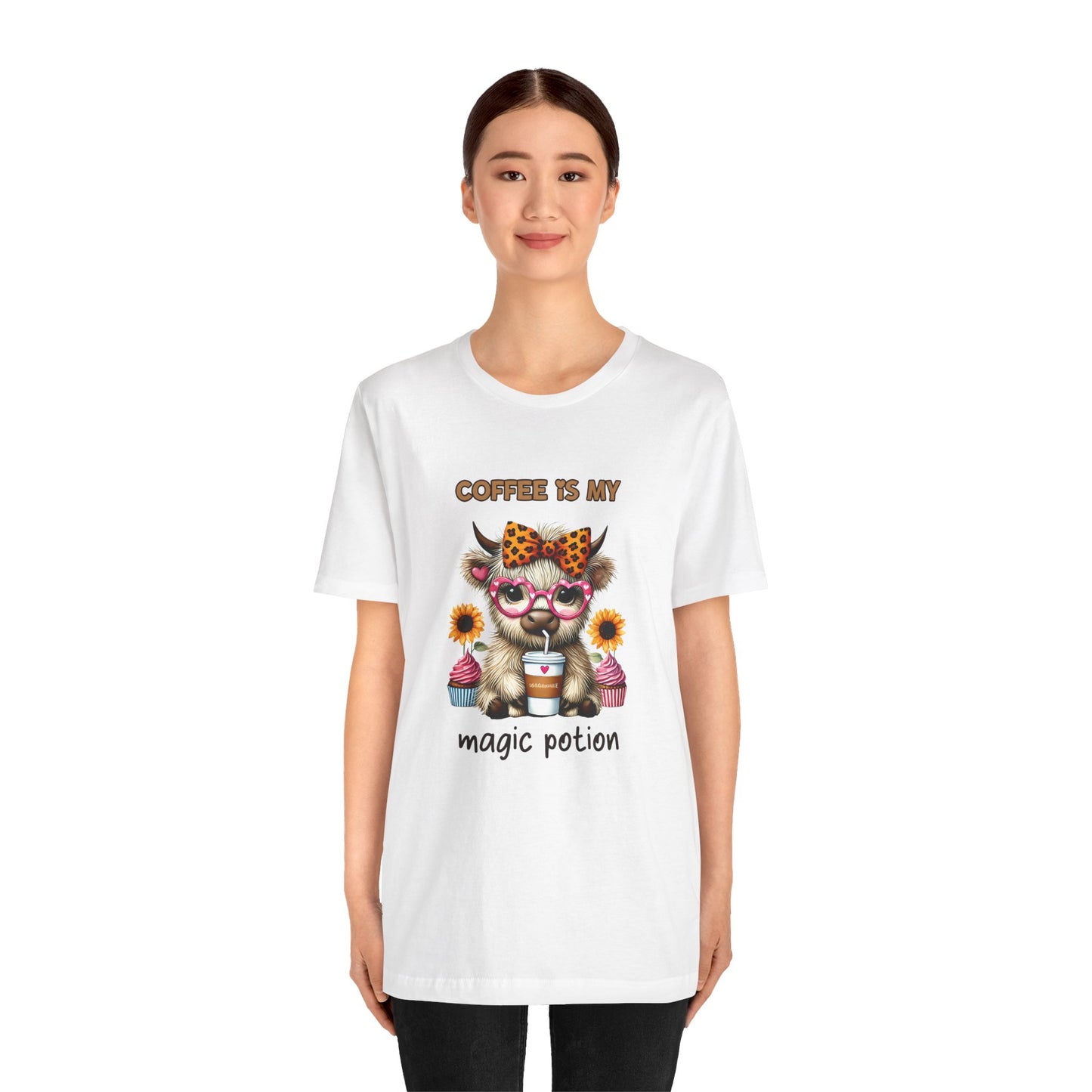 Funny Coffee Potion Cat Tee - Unisex Jersey Tee for Cat Lovers