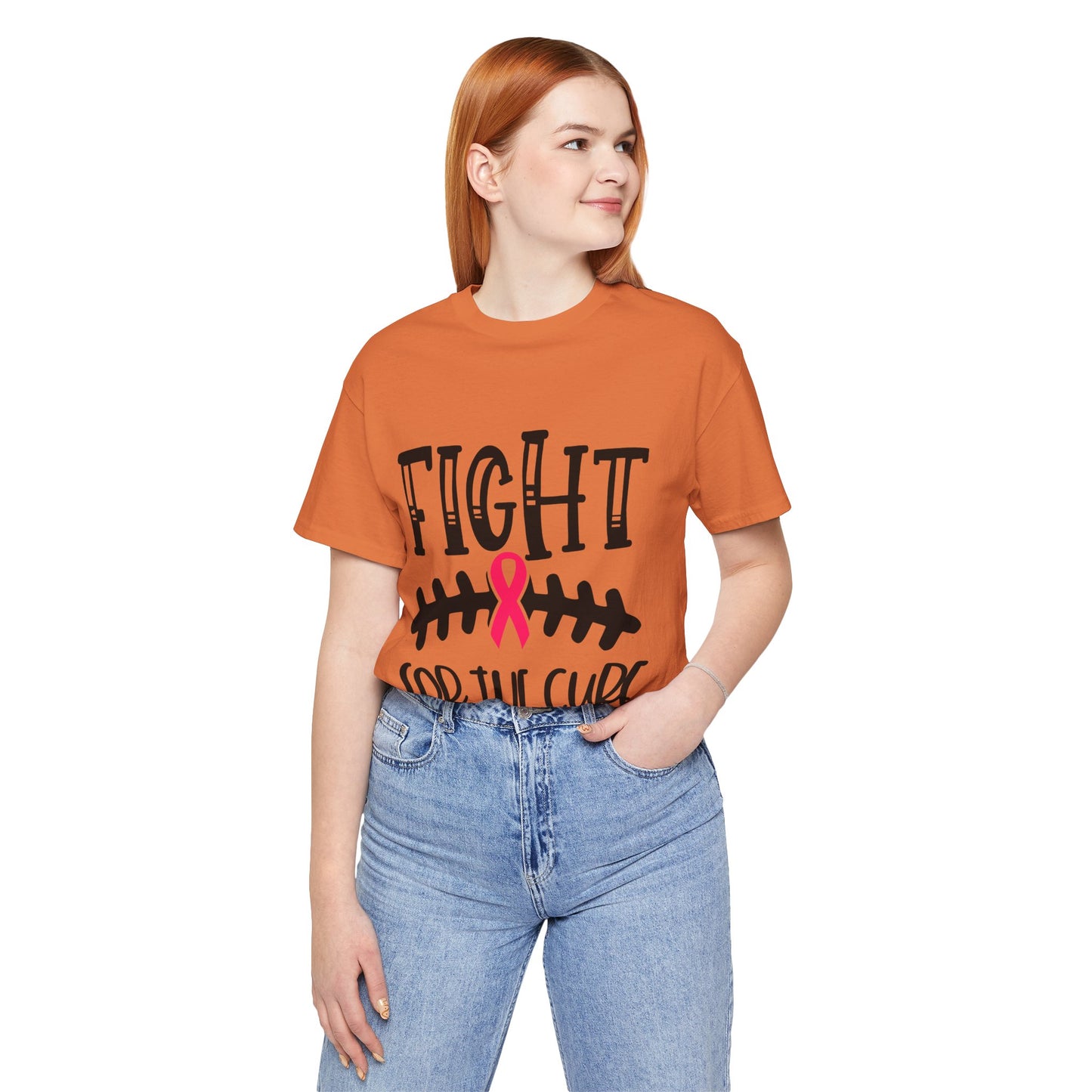 "Fight for the Cure" Graphic Tee,  Unisex Jersey Tee, Awareness Shirt, Breast Cancer Support T-Shirt, Fight Cancer Tee, Gift for a Cause