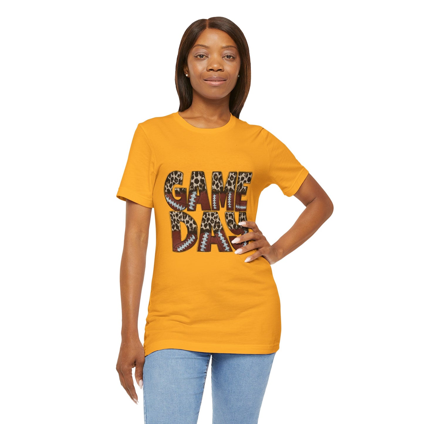 Leopard Print Game Day T-Shirt | Women's Gameday Tee, Unisex T-Shirt for Sports Fans, College Game Day Shirt, Tailgate Party Outfit, Casual Comfort Wear