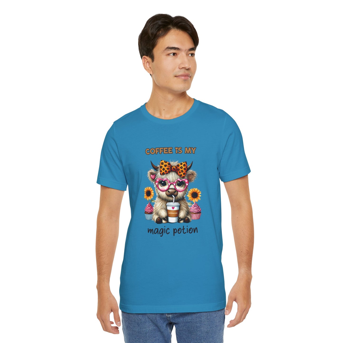 Funny Coffee Potion Cat Tee - Unisex Jersey Tee for Cat Lovers