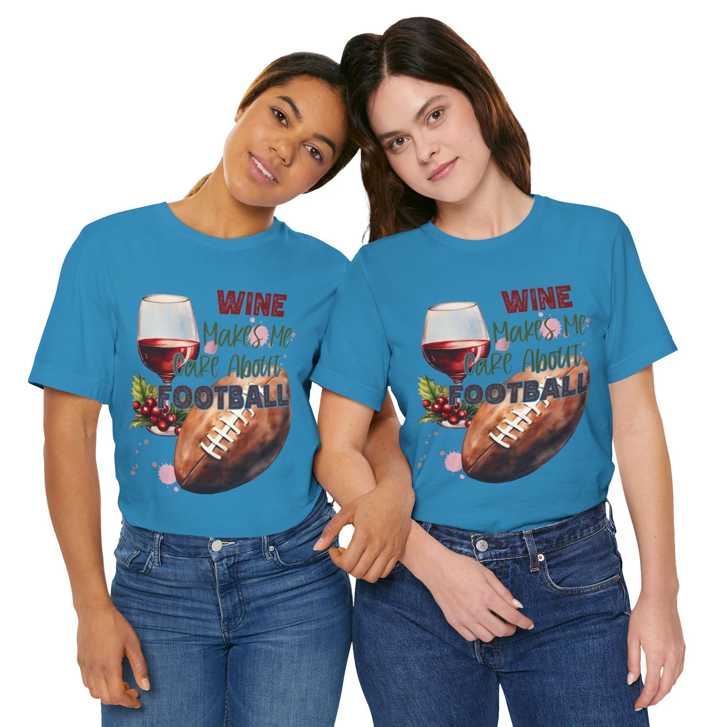 Wine Football Tee Sports Fan T-Shirt Funny Drinking Shirt
