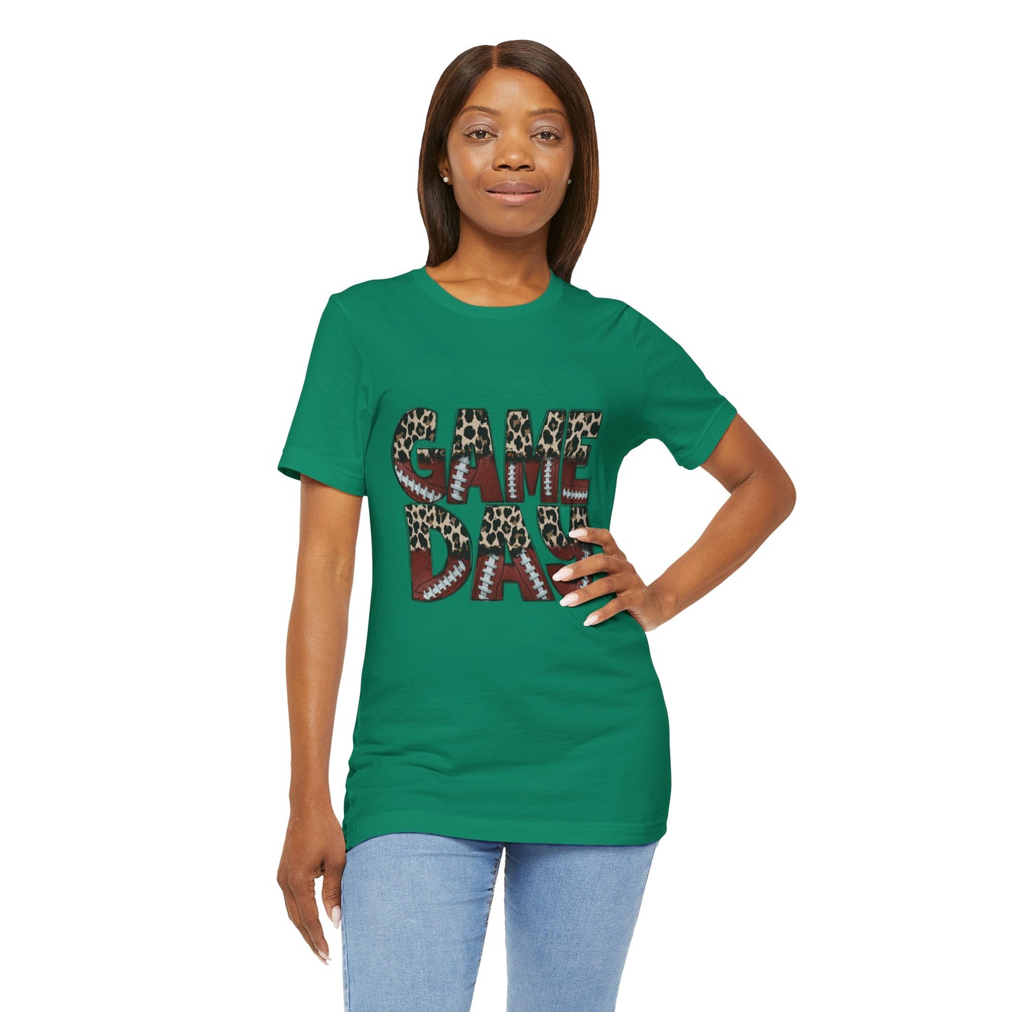 Leopard Print Game Day T-Shirt | Women's Gameday Tee, Unisex T-Shirt for Sports Fans, College Game Day Shirt, Tailgate Party Outfit, Casual Comfort Wear