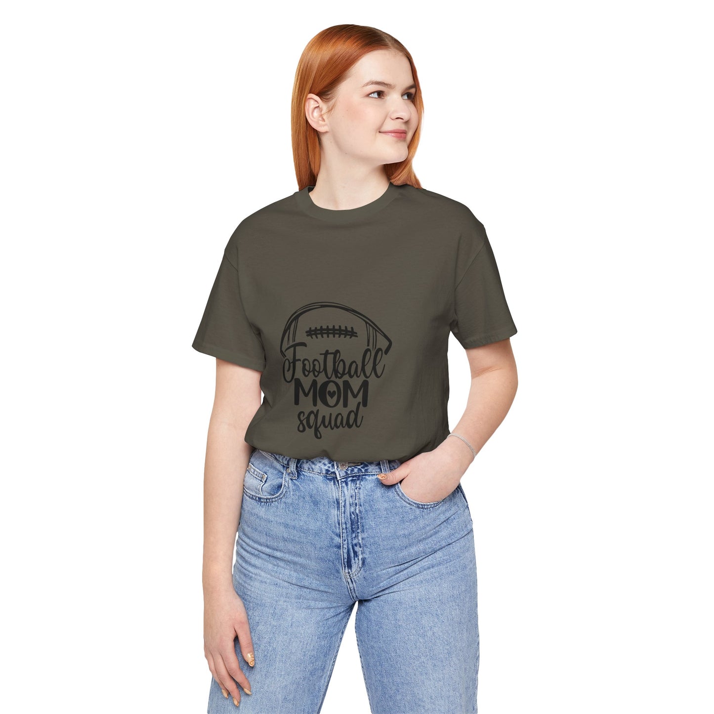 "Football Mom Squad" T-Shirt | Game Day Mom Shirt, Unisex Jersey Short Sleeve T-Shirt for Football Moms, Sports Shirt, Gift for Game Day, Team Spirit Wear