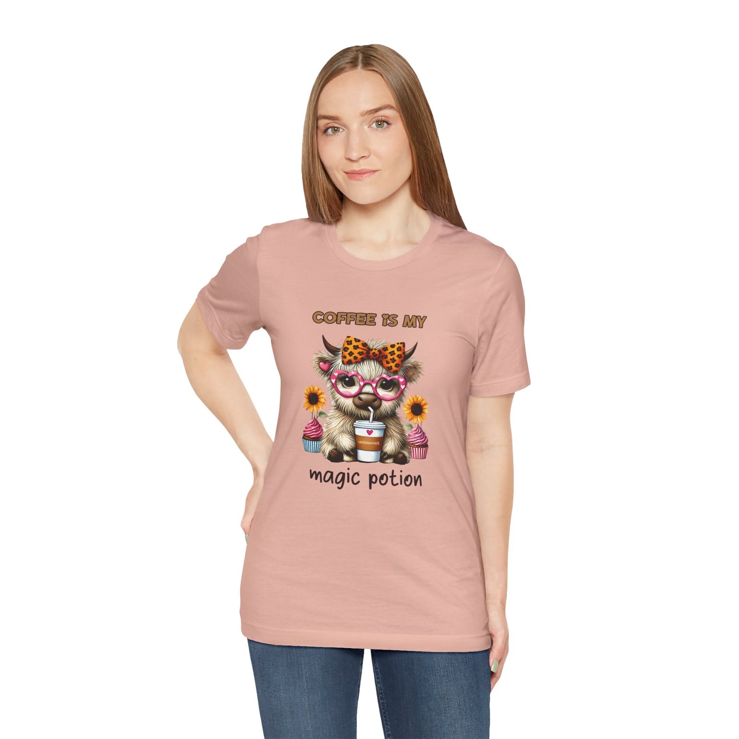 Funny Coffee Potion Cat Tee - Unisex Jersey Tee for Cat Lovers