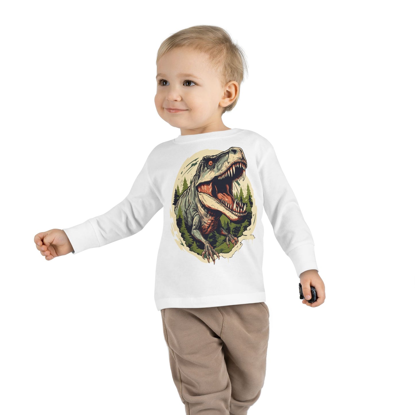 Unisex Dinosaur Graphic 100% Cotton Child Long Sleeve T-Shirt